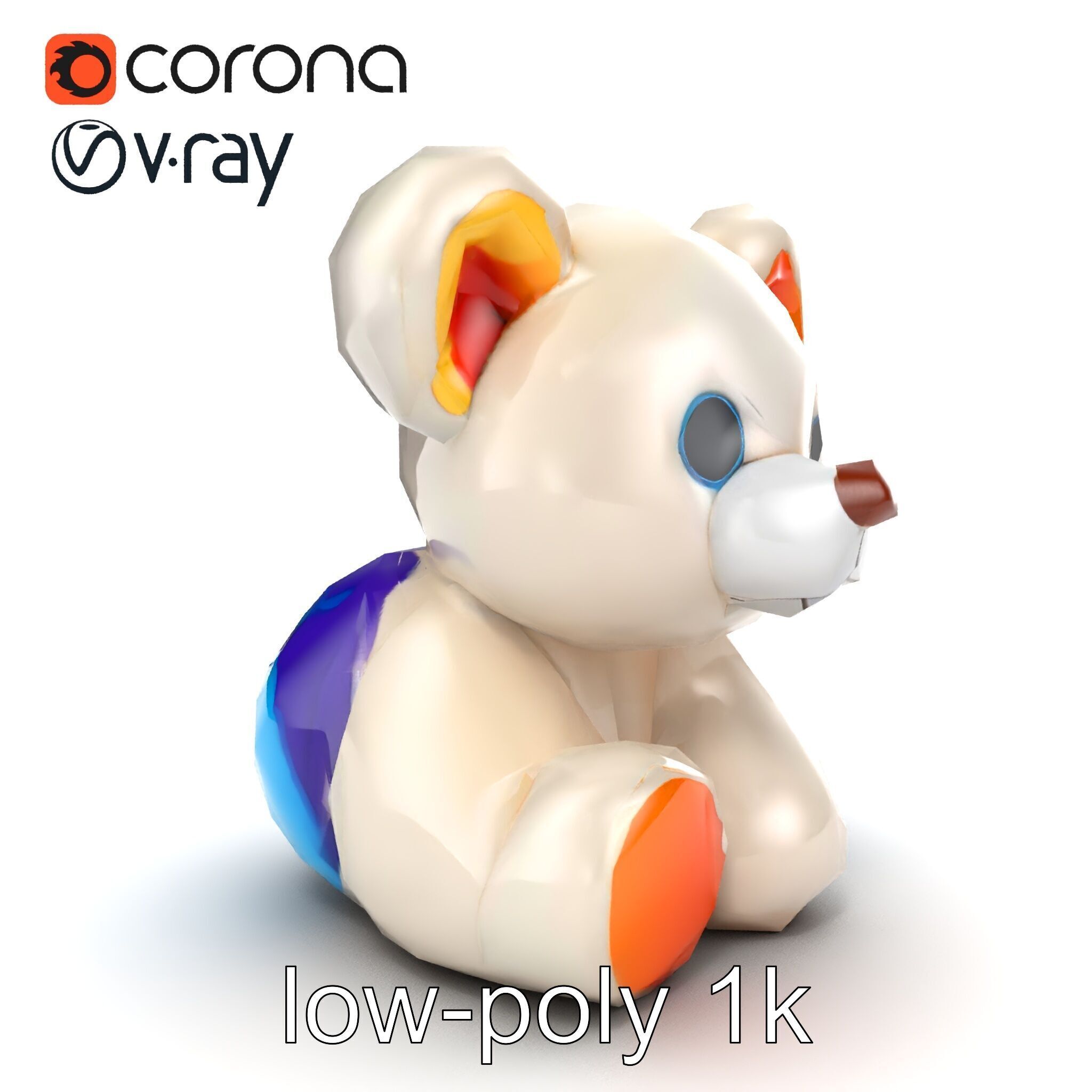 Huggable Plush Toy with Friendly Smile Model Pack Low-poly 3D model_24