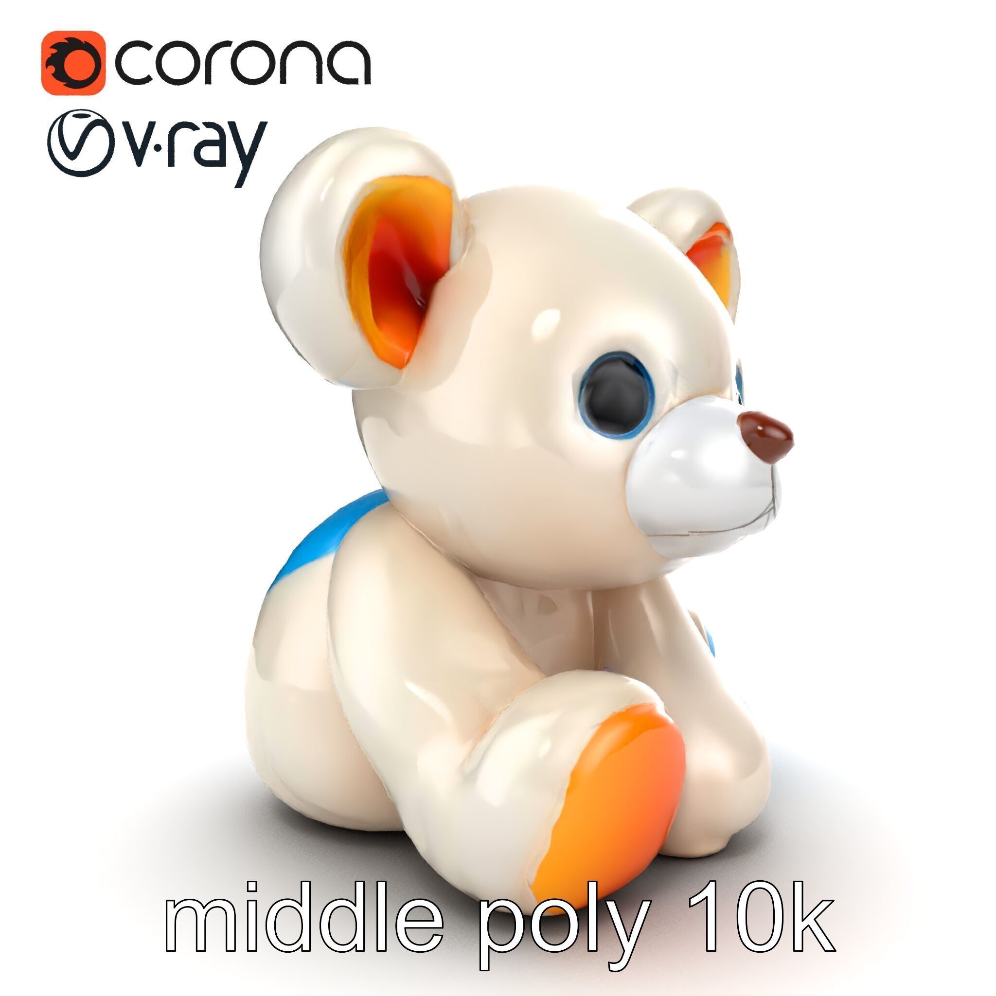 Huggable Plush Toy with Friendly Smile Model Pack Low-poly 3D model_11