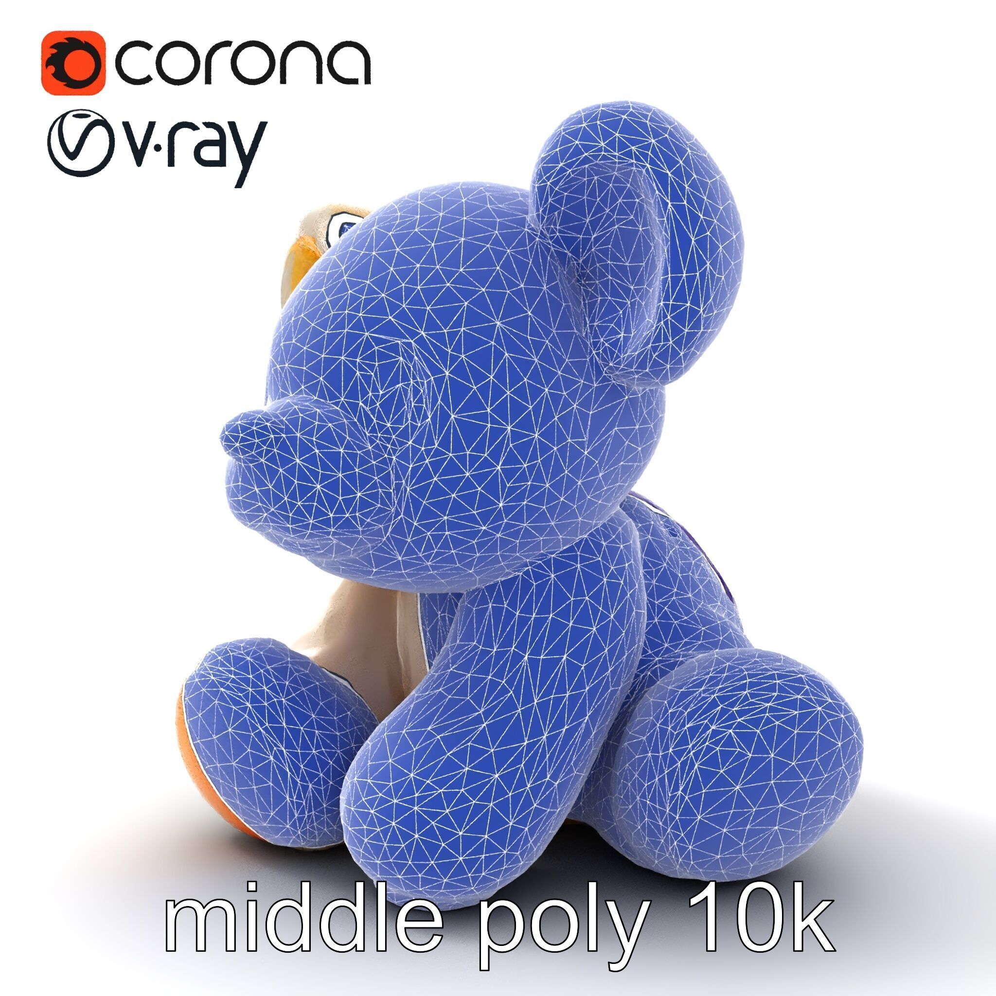 Huggable Plush Toy with Friendly Smile Model Pack Low-poly 3D model_26
