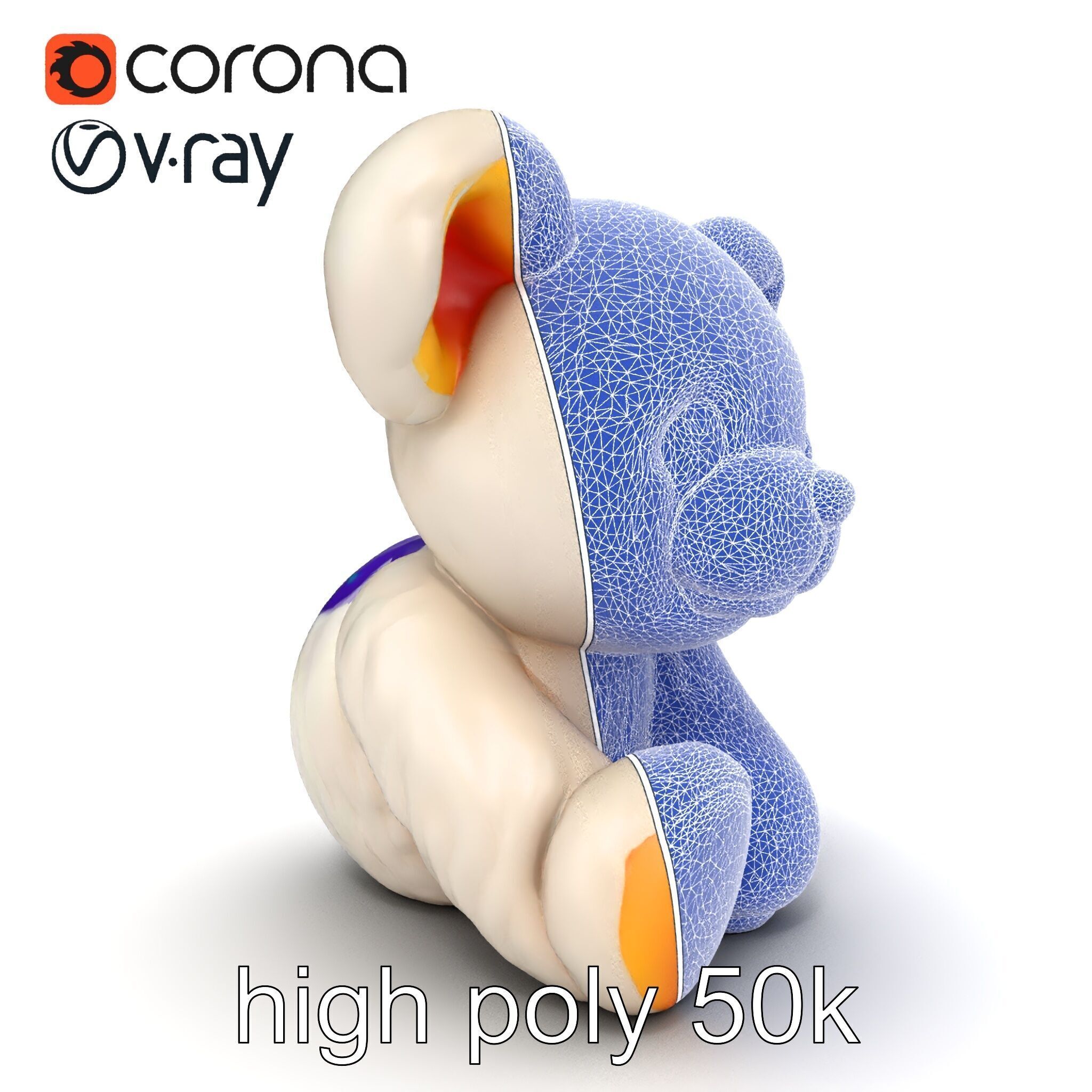Huggable Plush Toy with Friendly Smile Model Pack Low-poly 3D model_28
