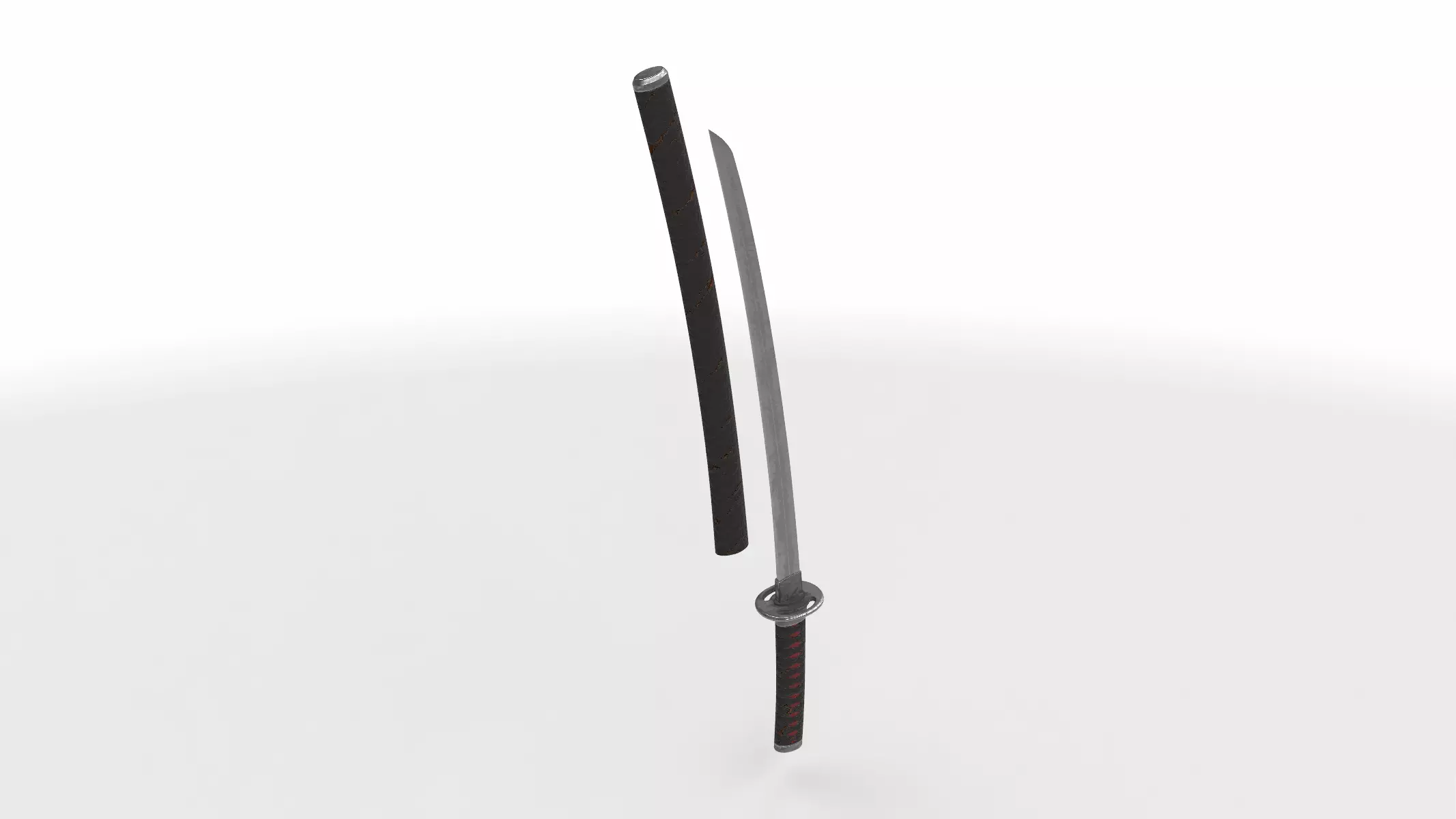 wakizashi japanese short sword 3D model_0