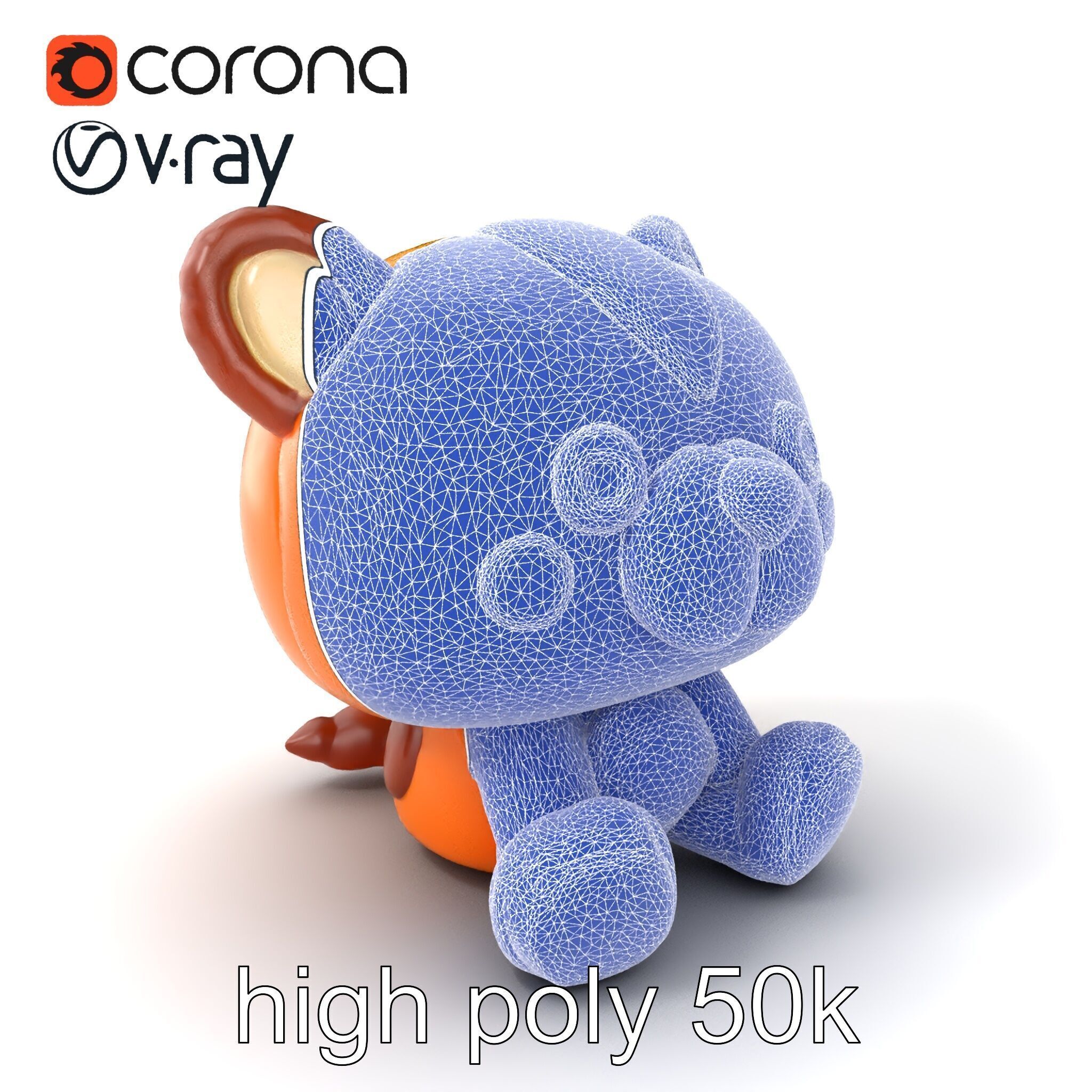 Cheerful Plush Toy Cuddly Model Pack Low-poly 3D model_10