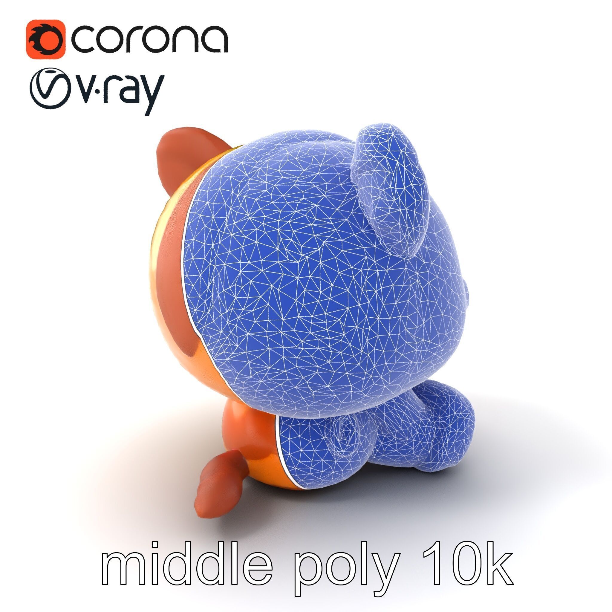 Cheerful Plush Toy Cuddly Model Pack Low-poly 3D model_6