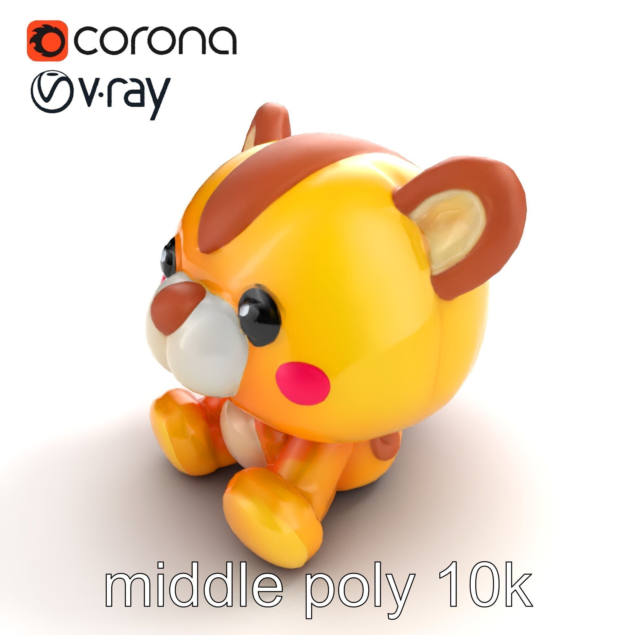 Cheerful Plush Toy Cuddly Model Pack Low-poly 3D model_8