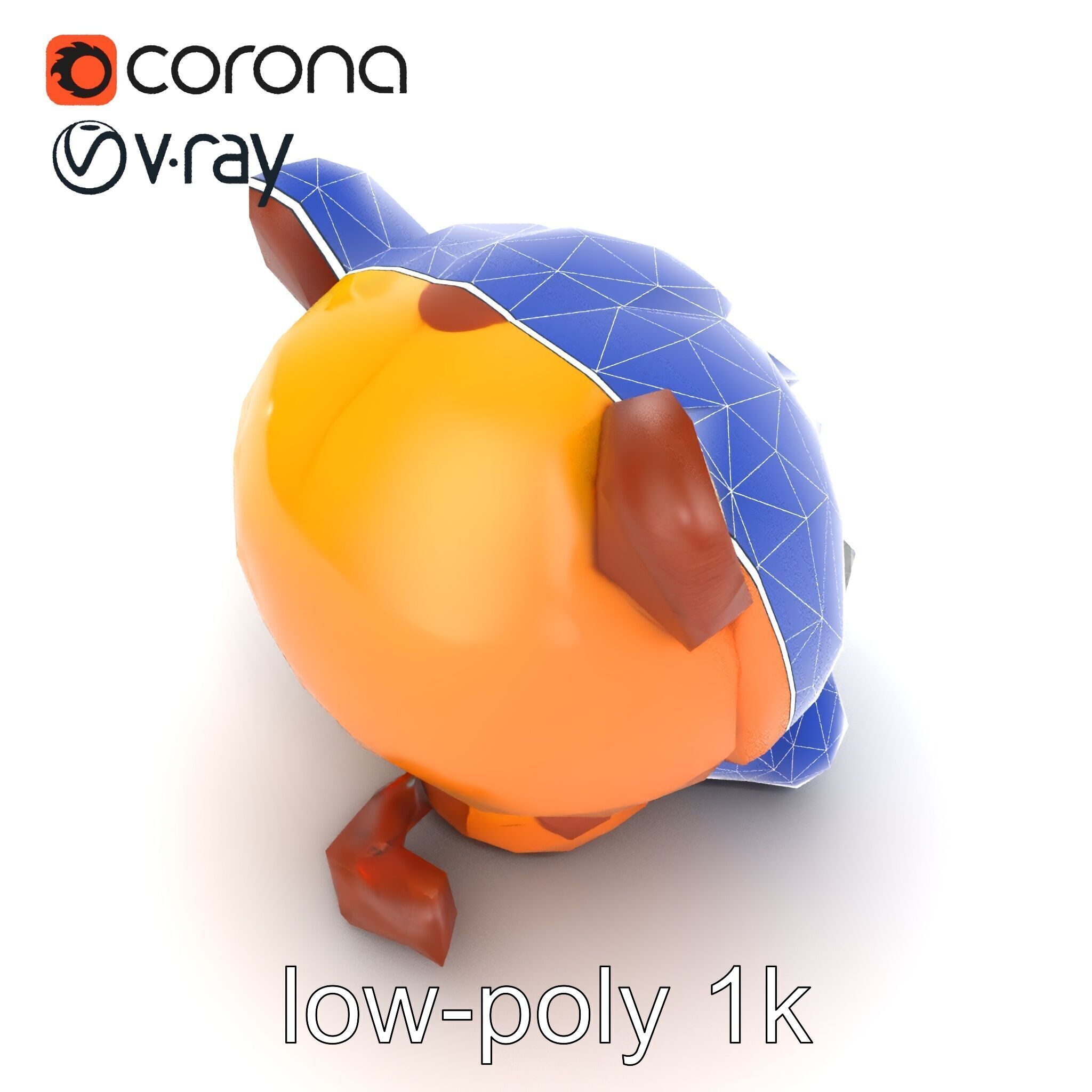 Cheerful Plush Toy Cuddly Model Pack Low-poly 3D model_12