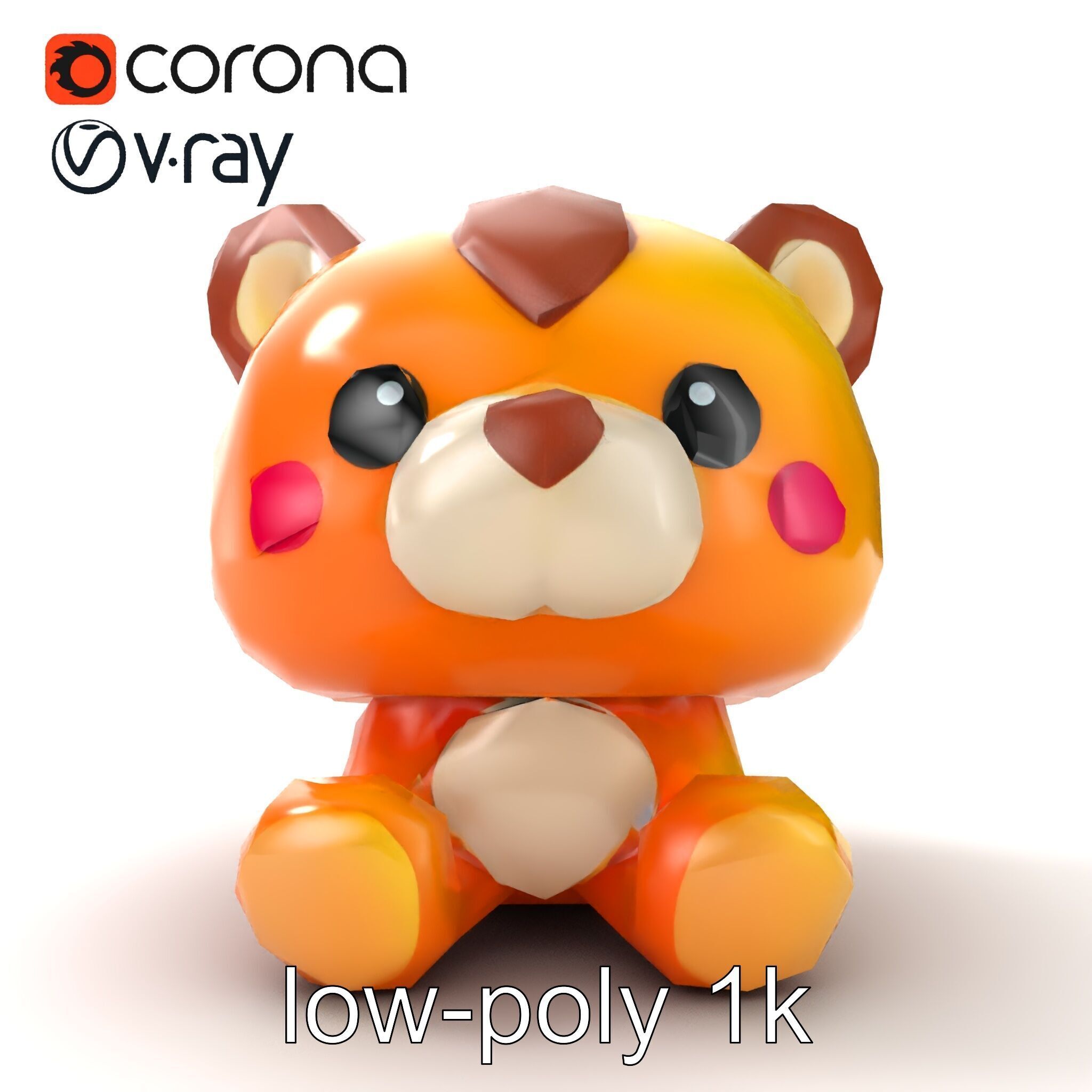 Cheerful Plush Toy Cuddly Model Pack Low-poly 3D model_14