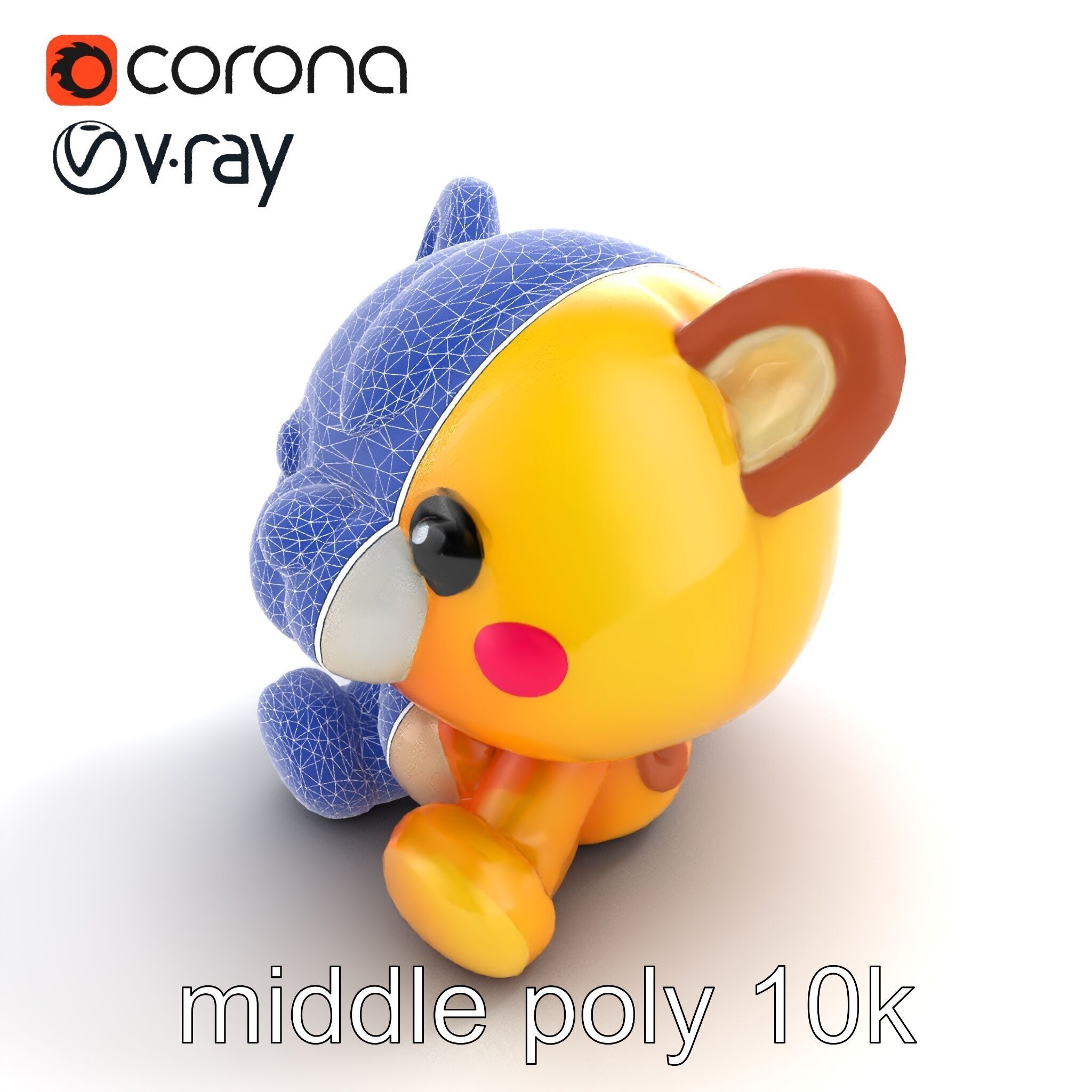 Cheerful Plush Toy Cuddly Model Pack Low-poly 3D model_21