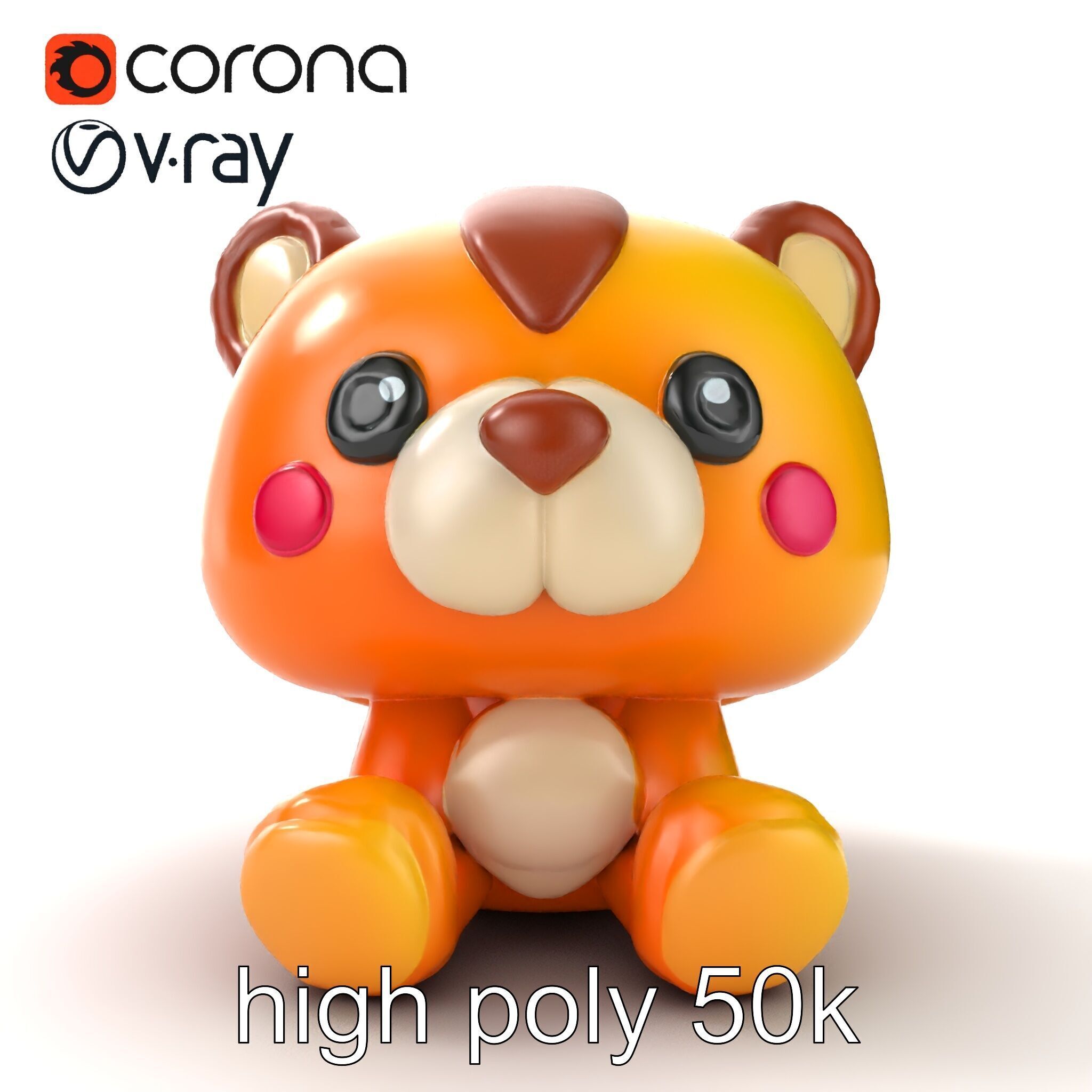 Cheerful Plush Toy Cuddly Model Pack Low-poly 3D model_27