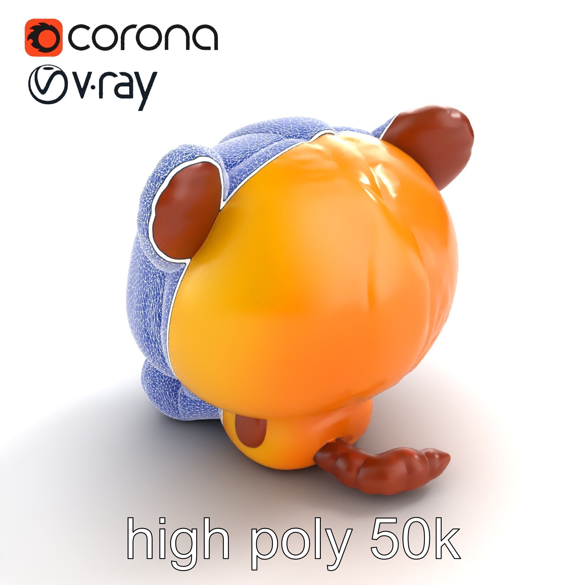 Cheerful Plush Toy Cuddly Model Pack Low-poly 3D model_11