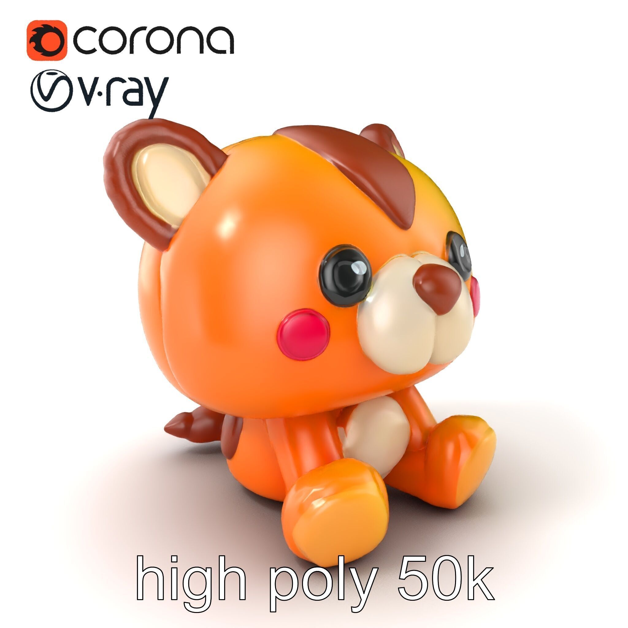 Cheerful Plush Toy Cuddly Model Pack Low-poly 3D model_2