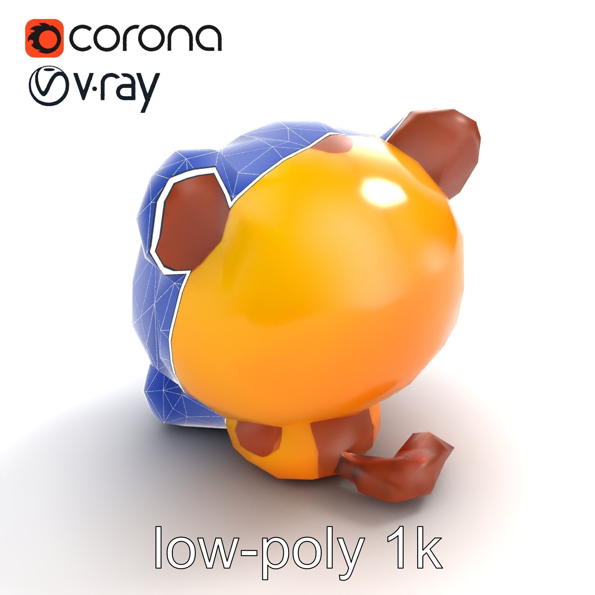 Cheerful Plush Toy Cuddly Model Pack Low-poly 3D model_25