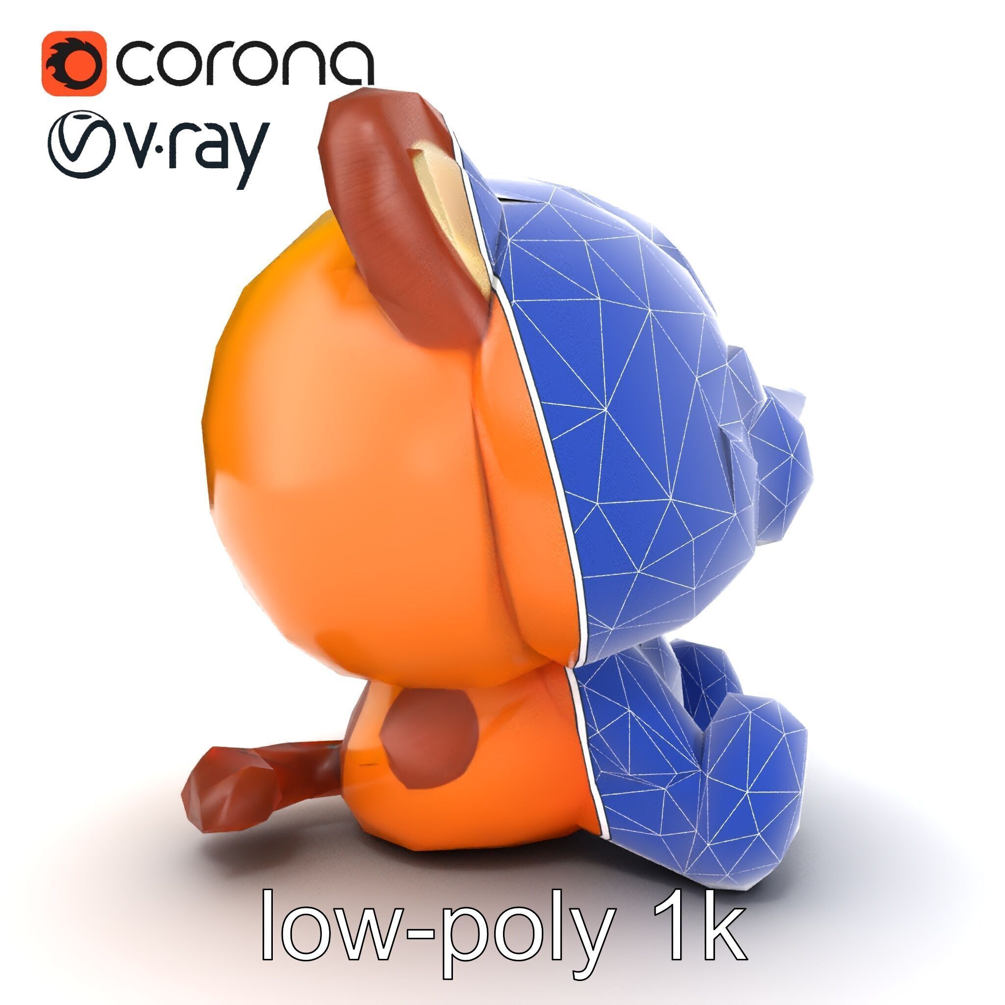 Cheerful Plush Toy Cuddly Model Pack Low-poly 3D model_15