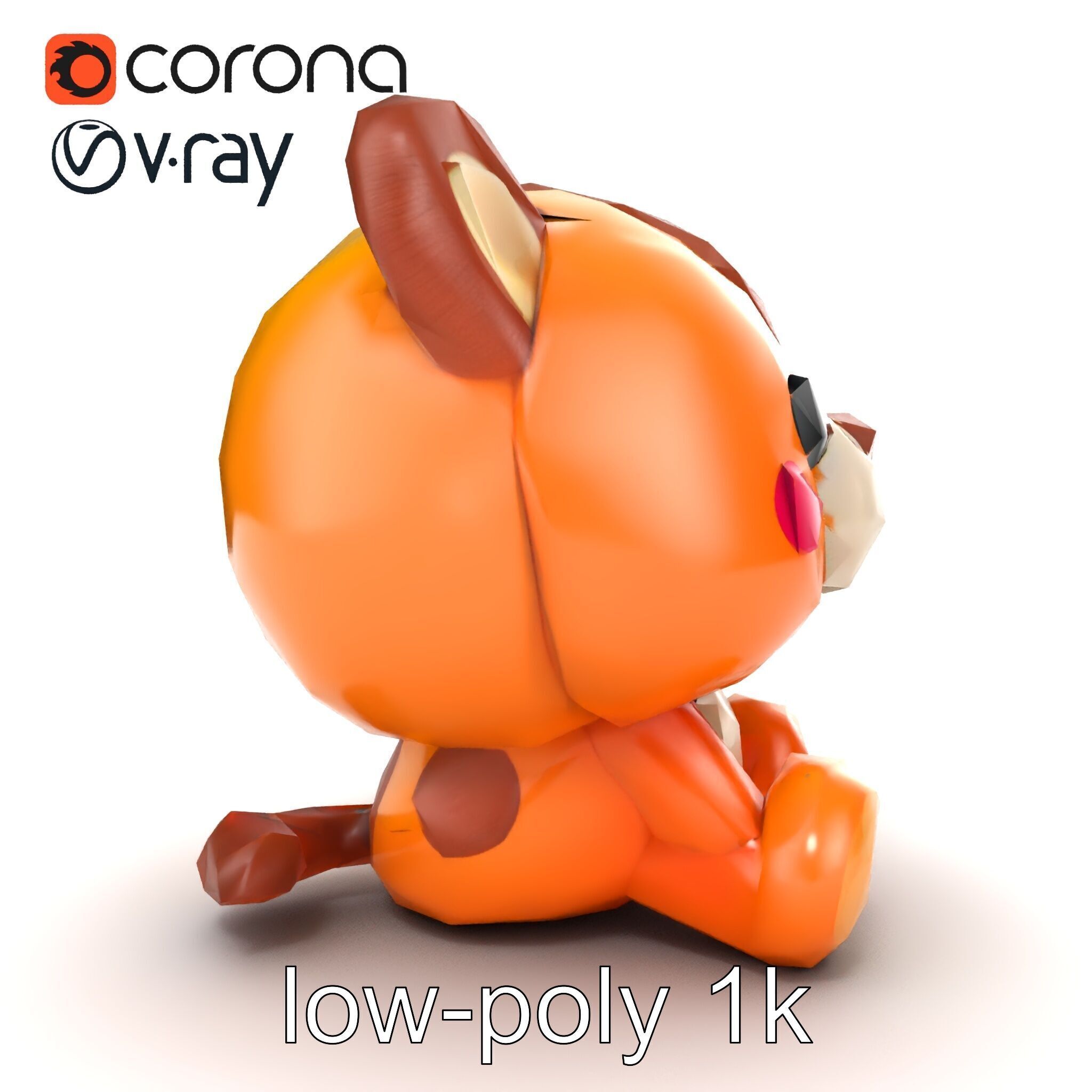 Cheerful Plush Toy Cuddly Model Pack Low-poly 3D model_31