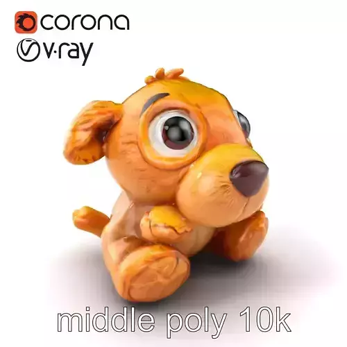 Charming Plush Toy with Oversized Eyes model pack