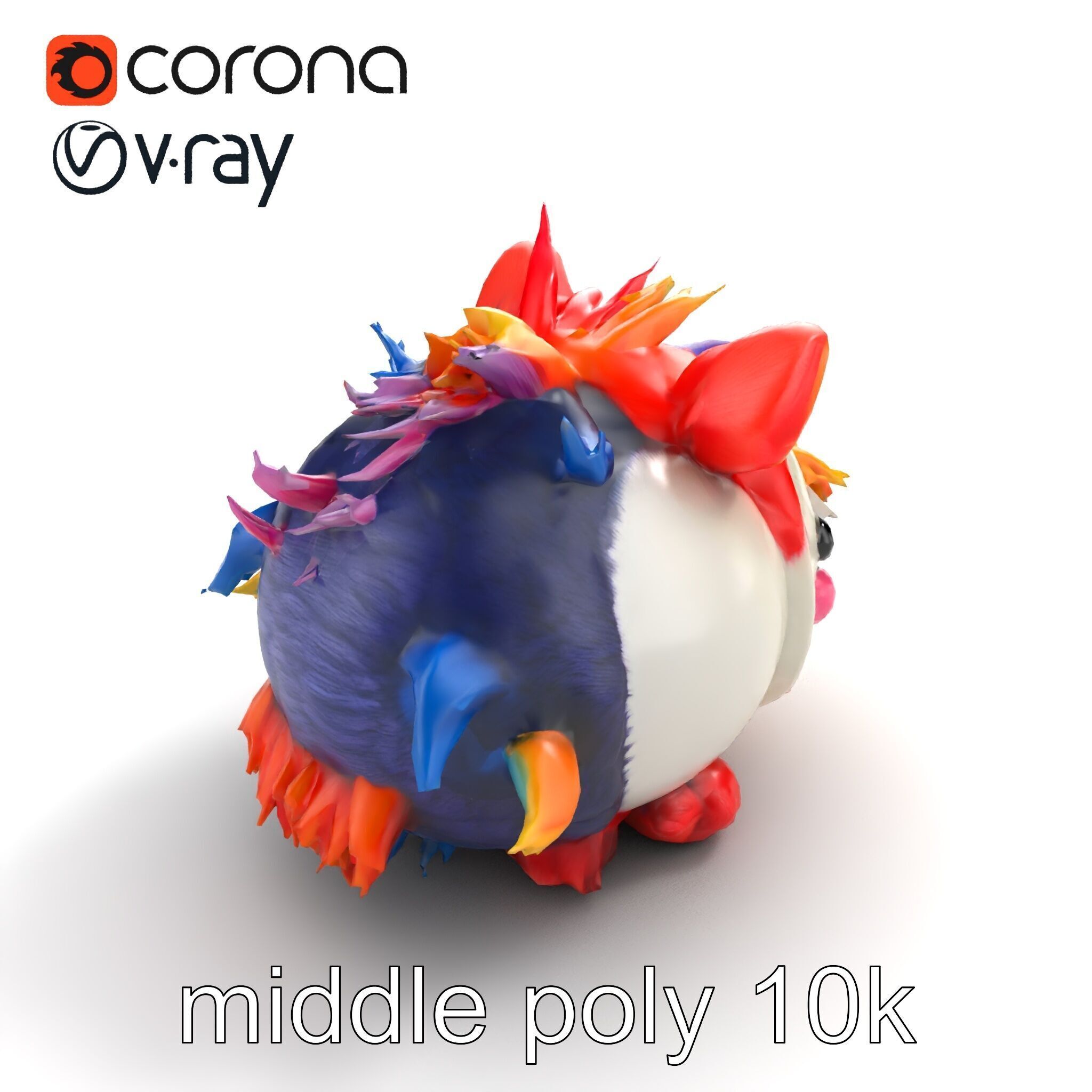 Vibrant Plush Toy Creature model pack Low-poly 3D model_8