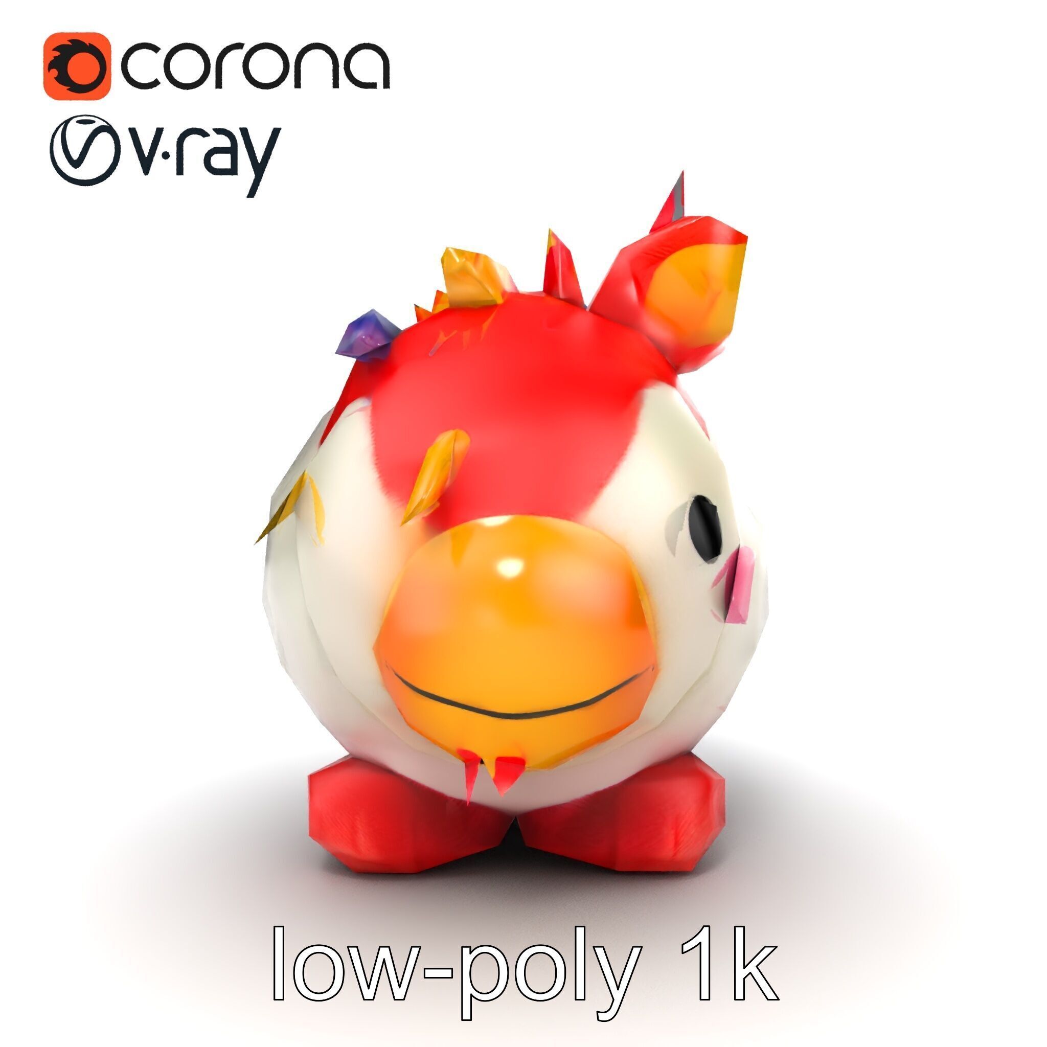 Vibrant Plush Toy Creature model pack Low-poly 3D model_25