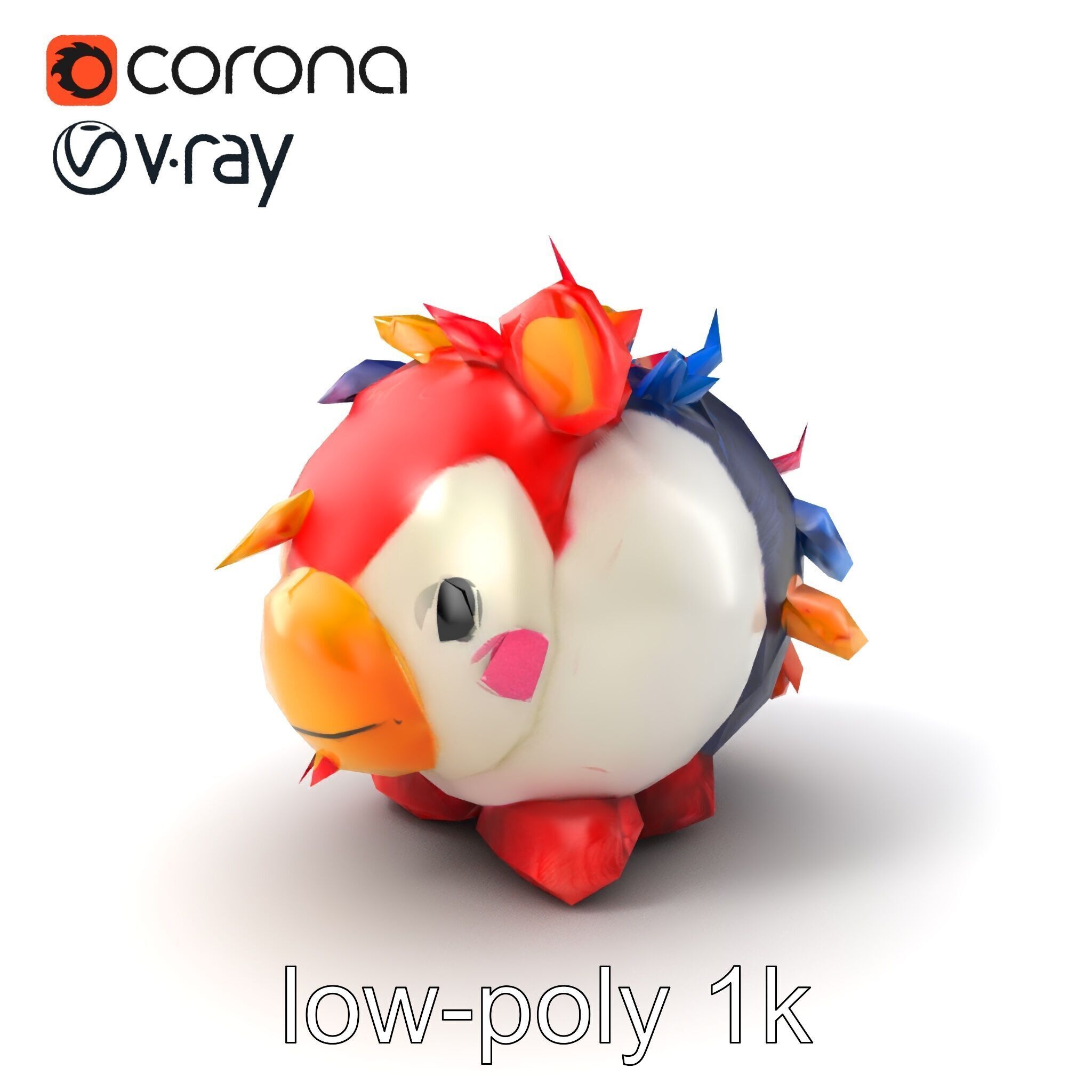 Vibrant Plush Toy Creature model pack Low-poly 3D model_5