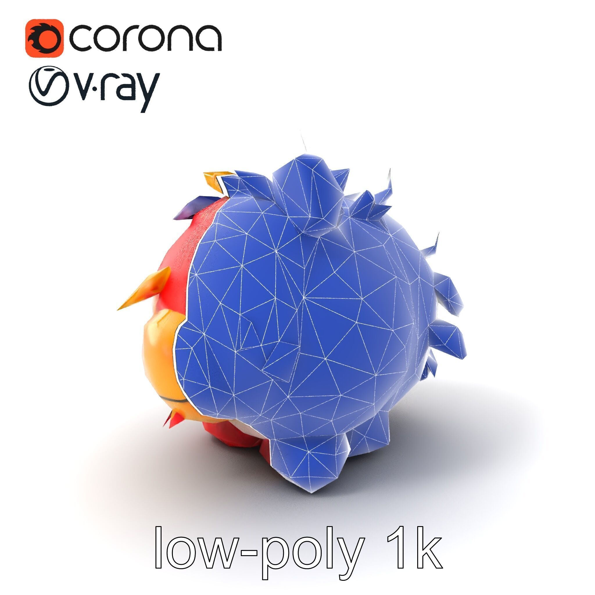 Vibrant Plush Toy Creature model pack Low-poly 3D model_7