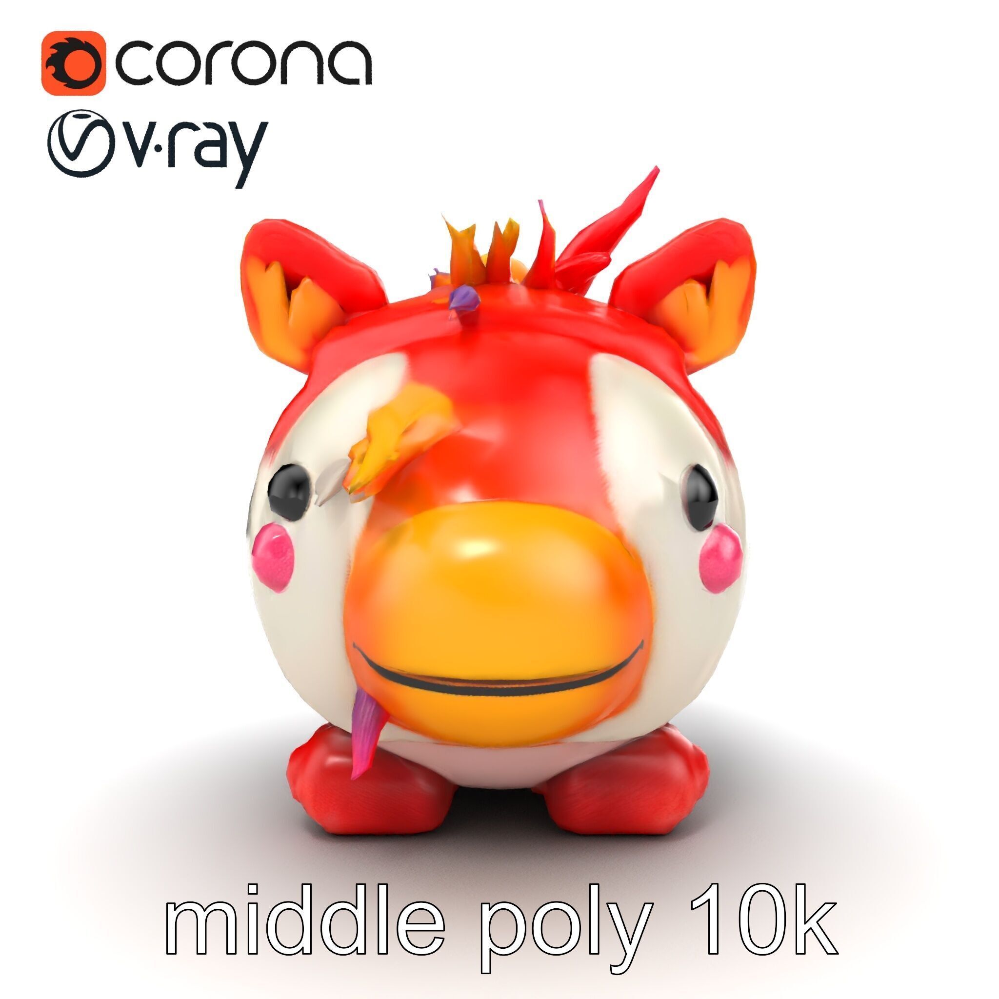 Vibrant Plush Toy Creature model pack Low-poly 3D model_21