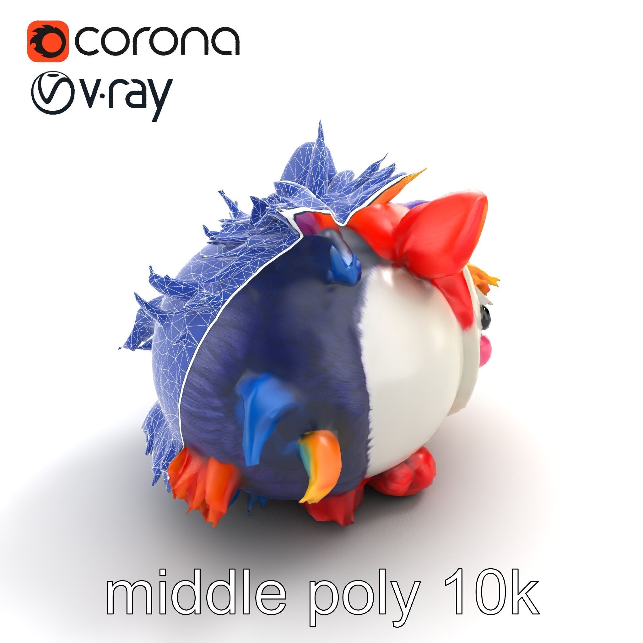 Vibrant Plush Toy Creature model pack Low-poly 3D model_22