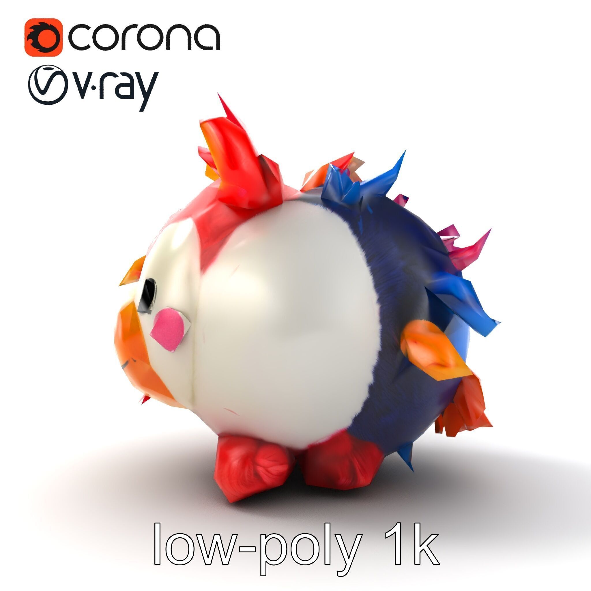 Vibrant Plush Toy Creature model pack Low-poly 3D model_14