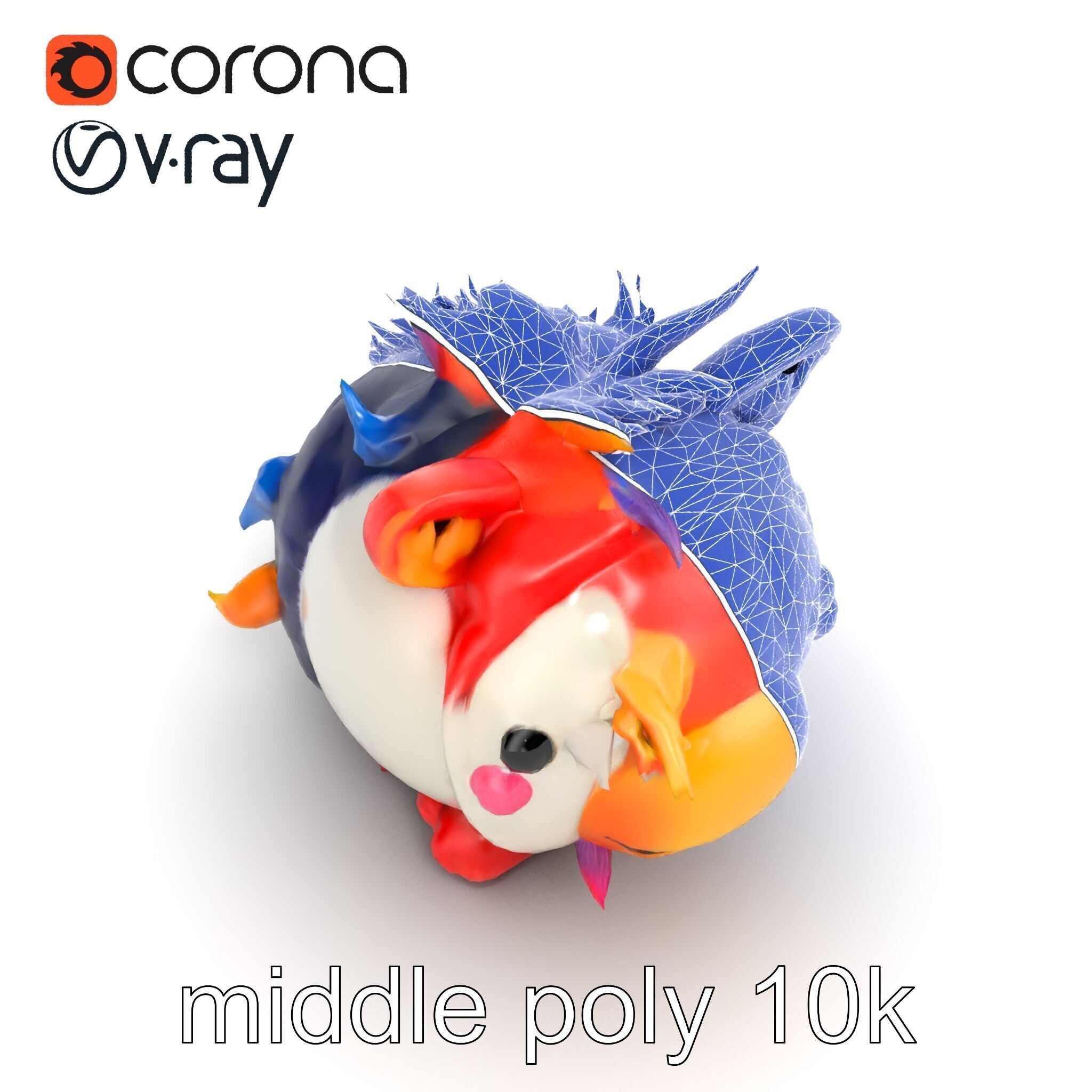 Vibrant Plush Toy Creature model pack Low-poly 3D model_20