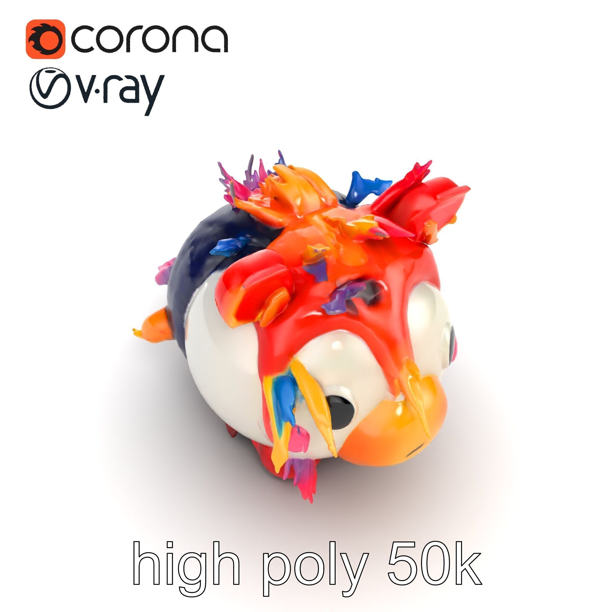 Vibrant Plush Toy Creature model pack Low-poly 3D model_26