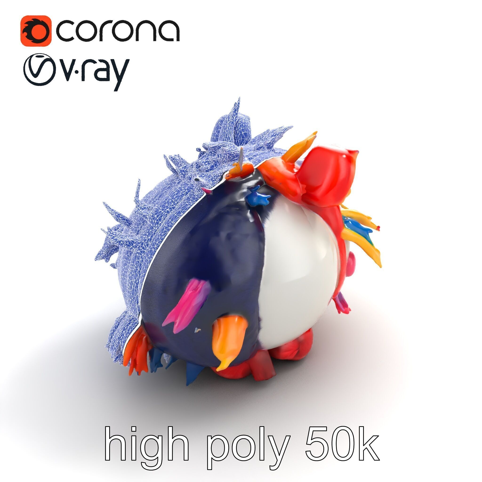 Vibrant Plush Toy Creature model pack Low-poly 3D model_27