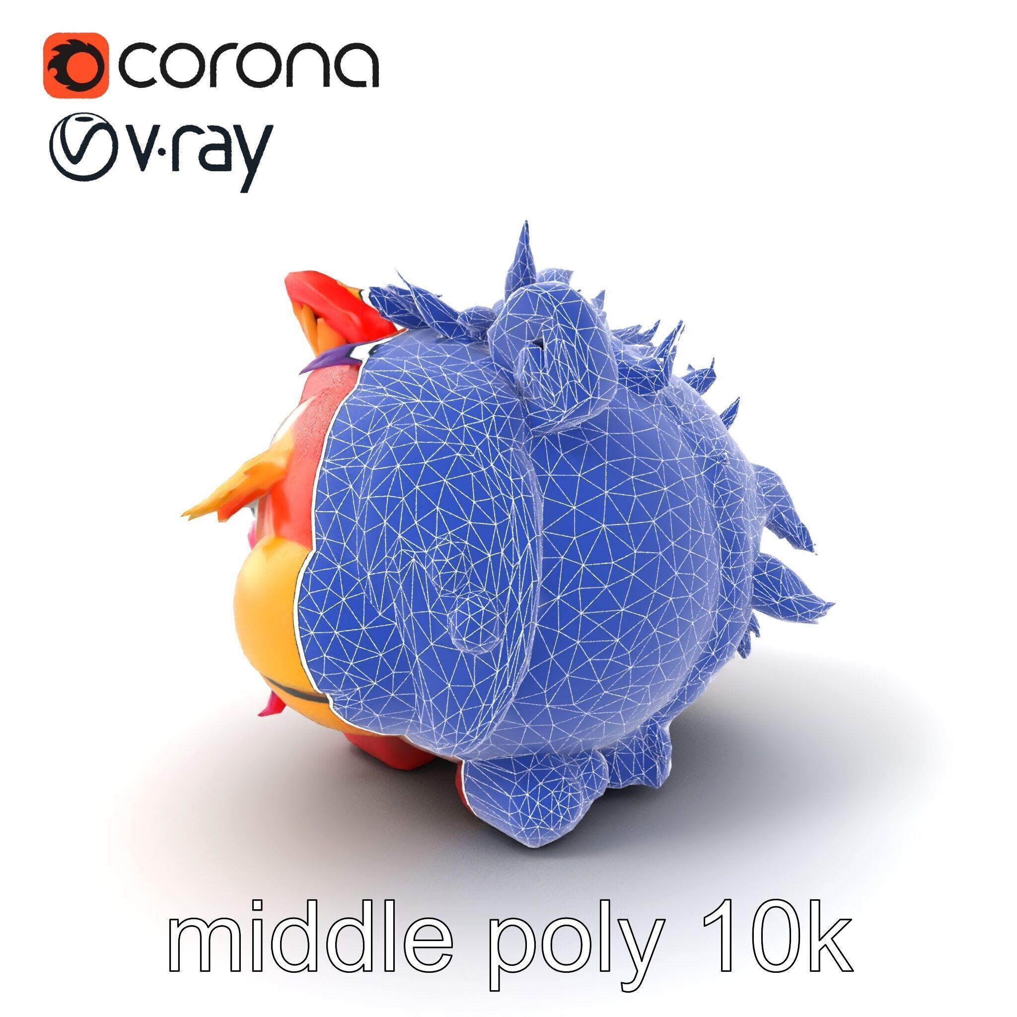 Vibrant Plush Toy Creature model pack Low-poly 3D model_6