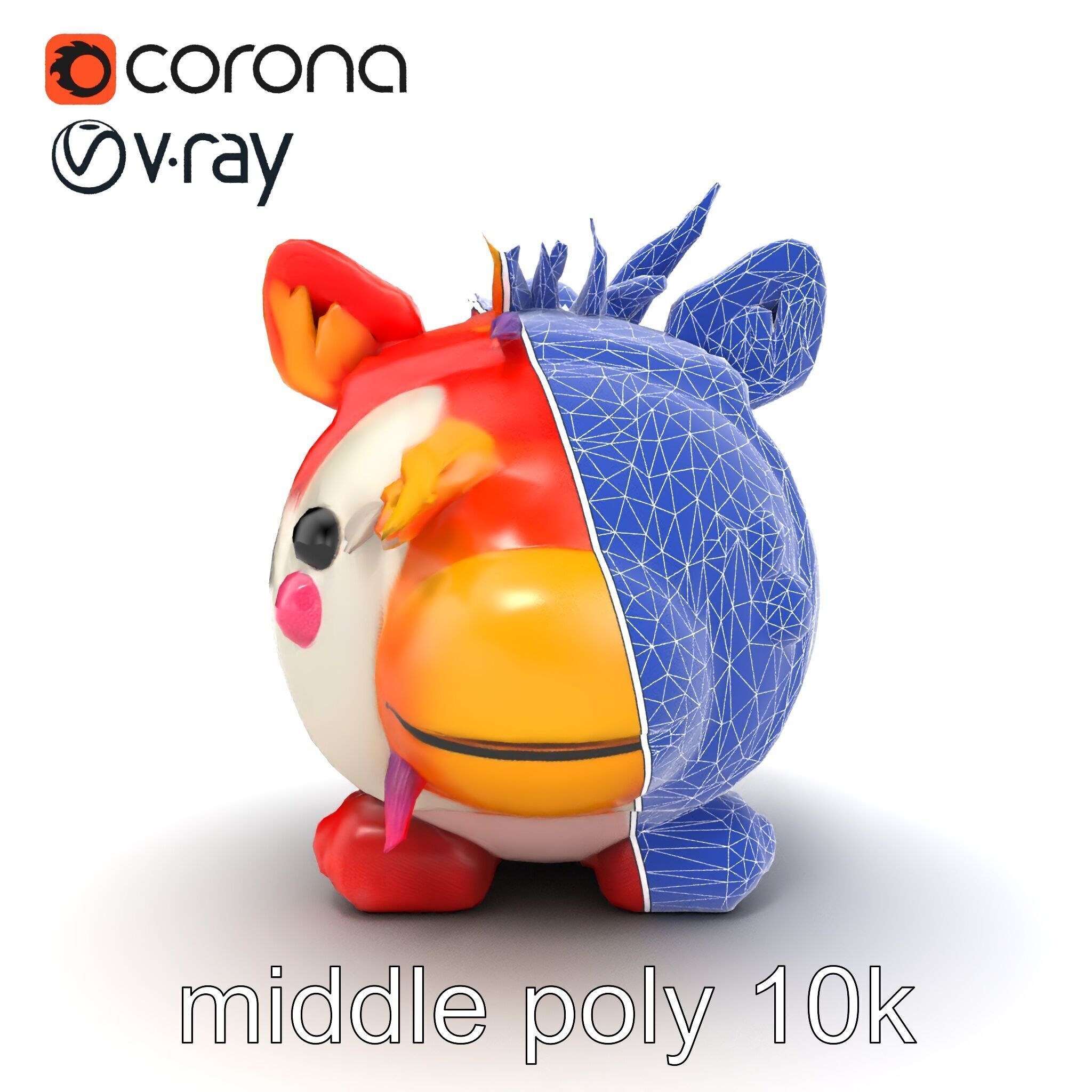 Vibrant Plush Toy Creature model pack Low-poly 3D model_32