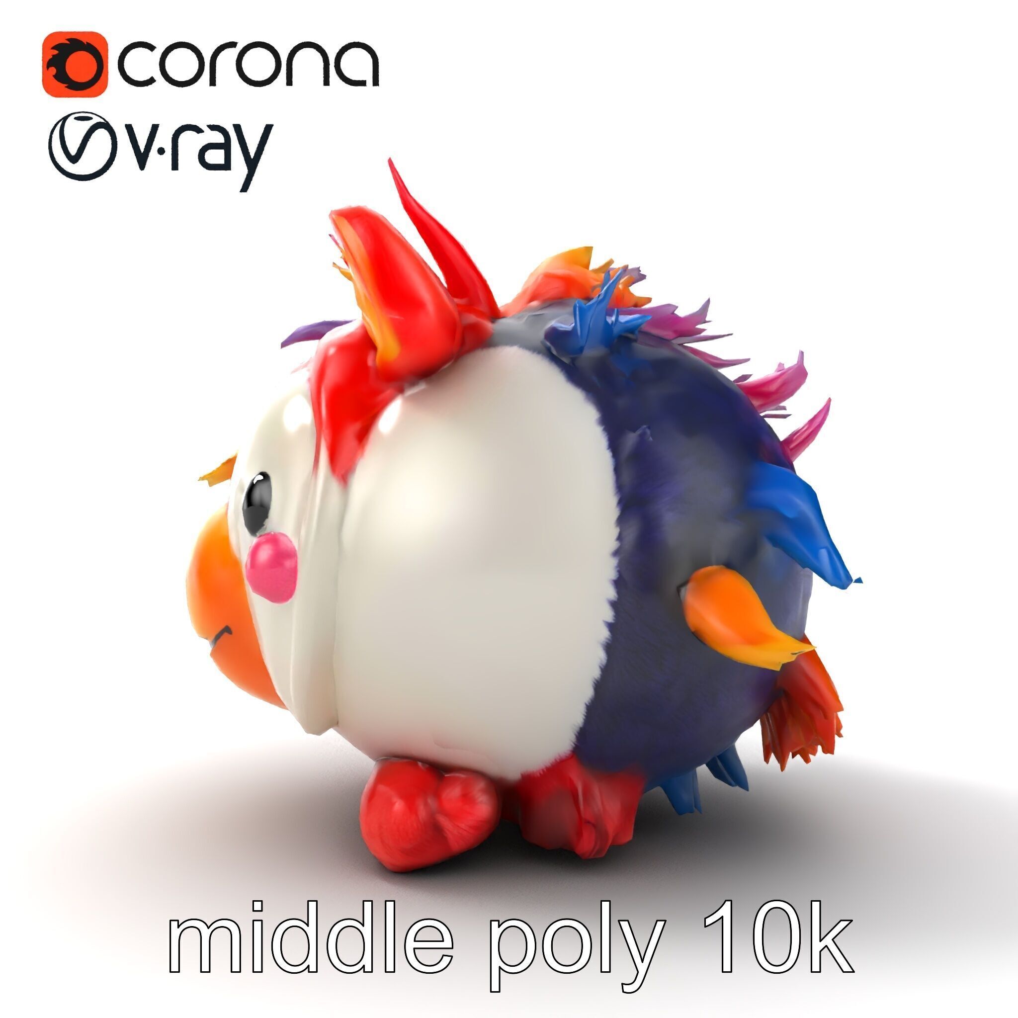 Vibrant Plush Toy Creature model pack Low-poly 3D model_16