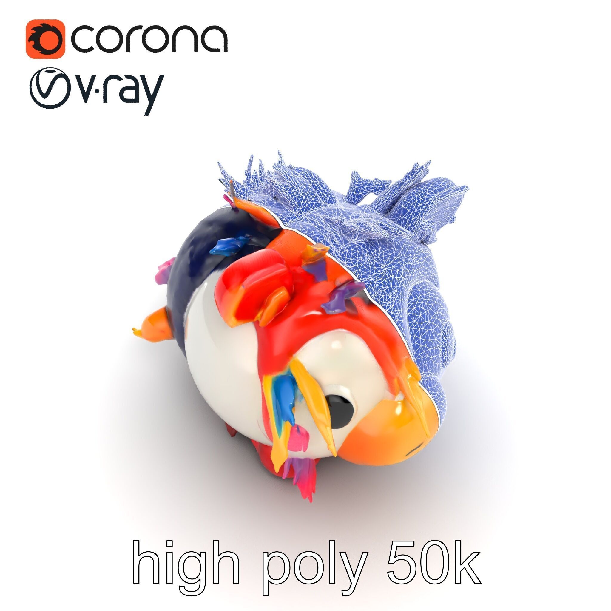 Vibrant Plush Toy Creature model pack Low-poly 3D model_17