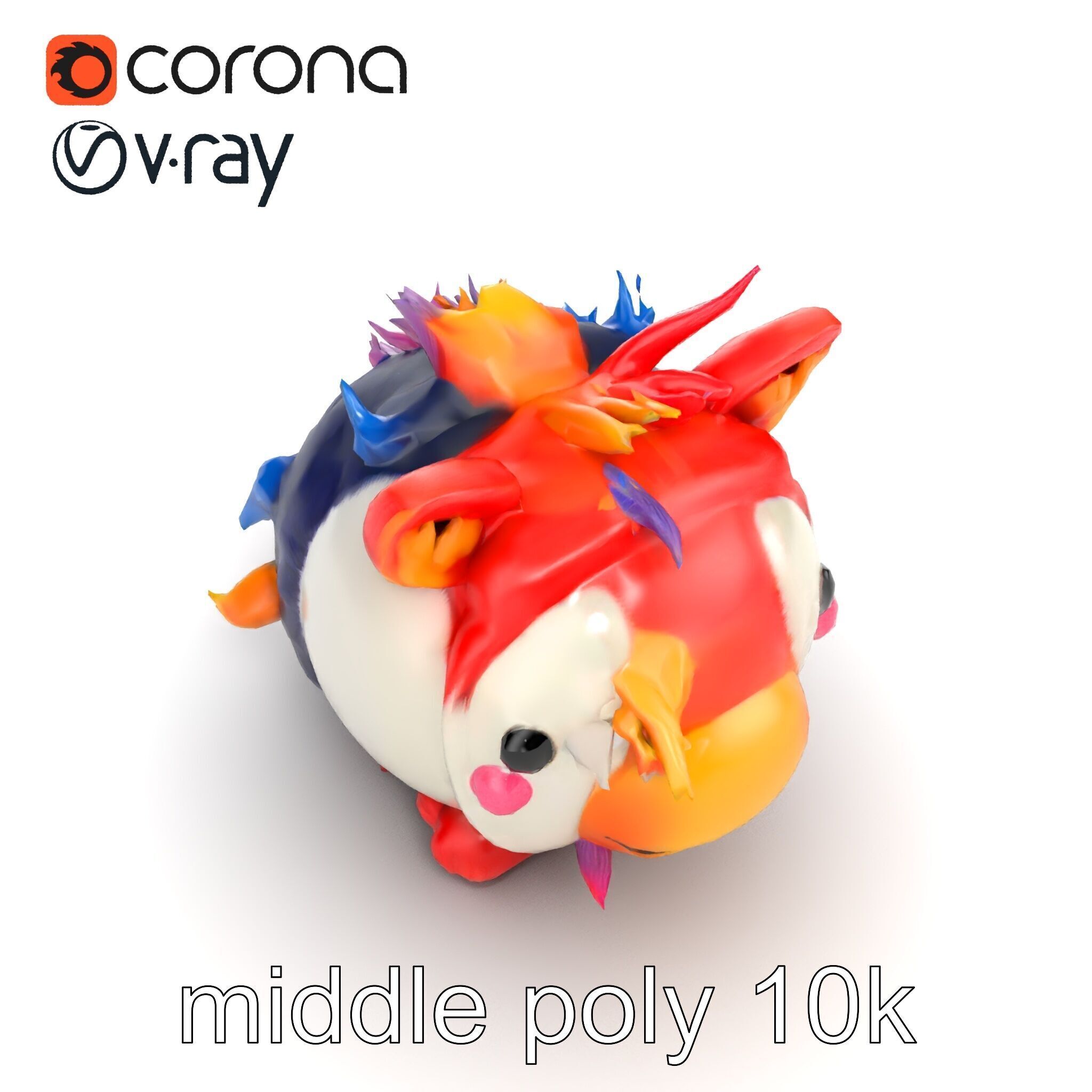 Vibrant Plush Toy Creature model pack Low-poly 3D model_11