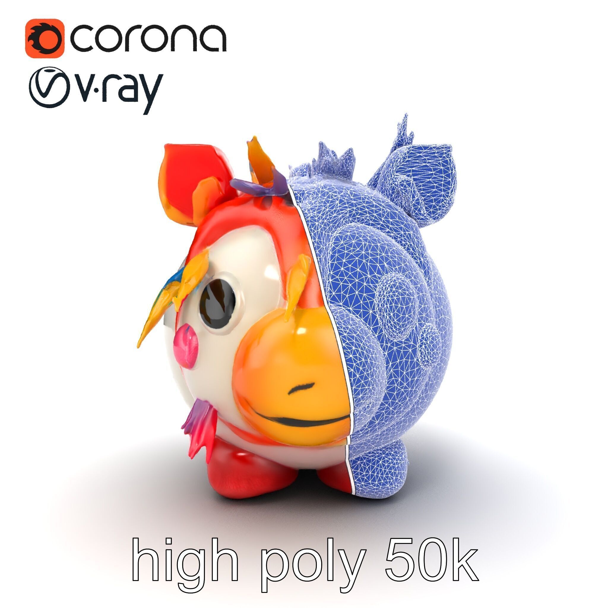 Vibrant Plush Toy Creature model pack Low-poly 3D model_29