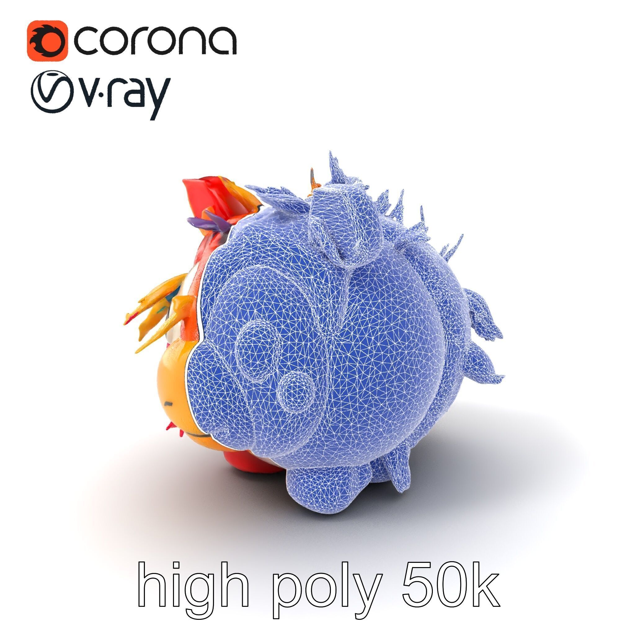 Vibrant Plush Toy Creature model pack Low-poly 3D model_10