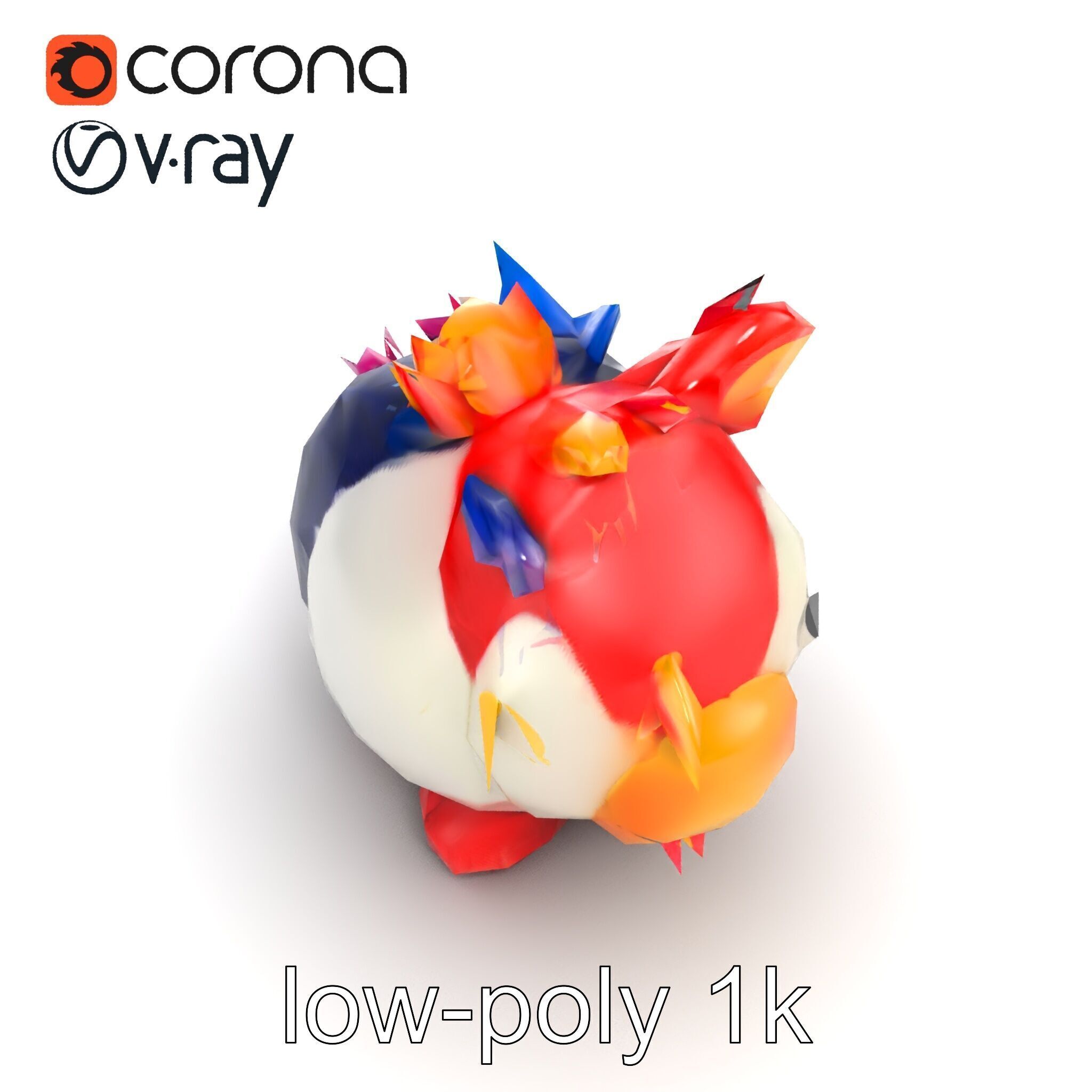Vibrant Plush Toy Creature model pack Low-poly 3D model_24