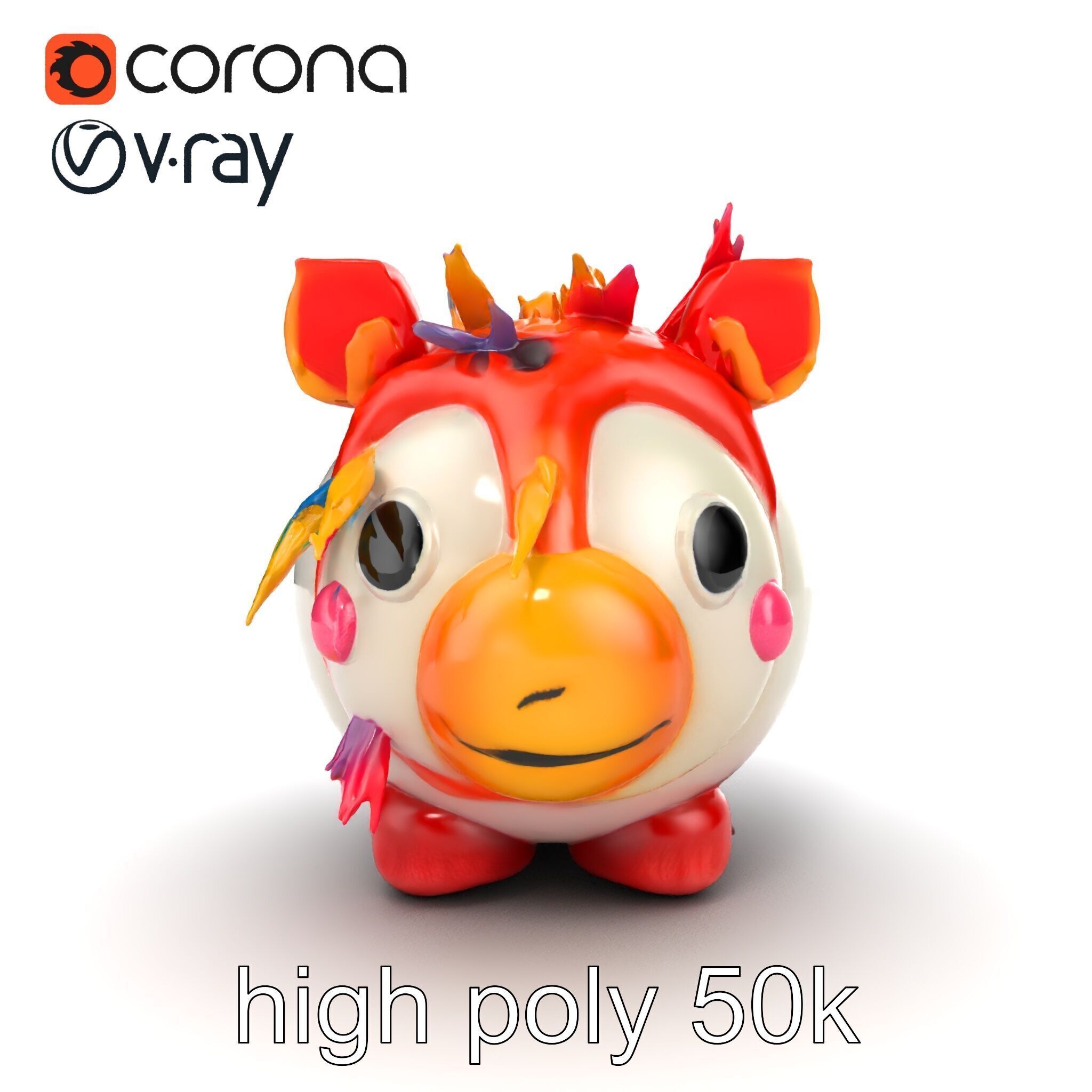 Vibrant Plush Toy Creature model pack Low-poly 3D model_15