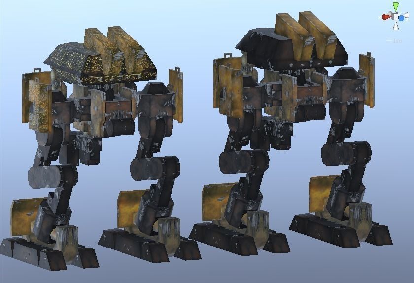 Mecha Ashigaru Low-poly 3D model_4