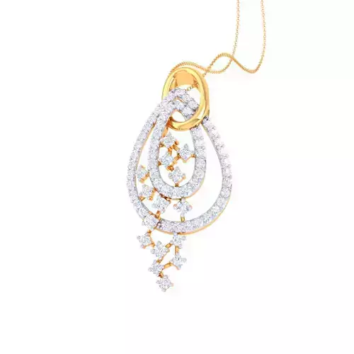 3D Printable Cad jewelry design of Lady diamond Pendant 3D print model