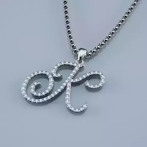 Pendant Alphabet K 3D print model