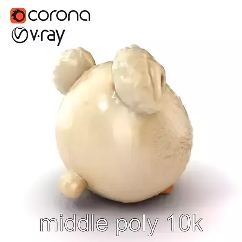 Fluffy Plush Toy with Oversized Ears model pack