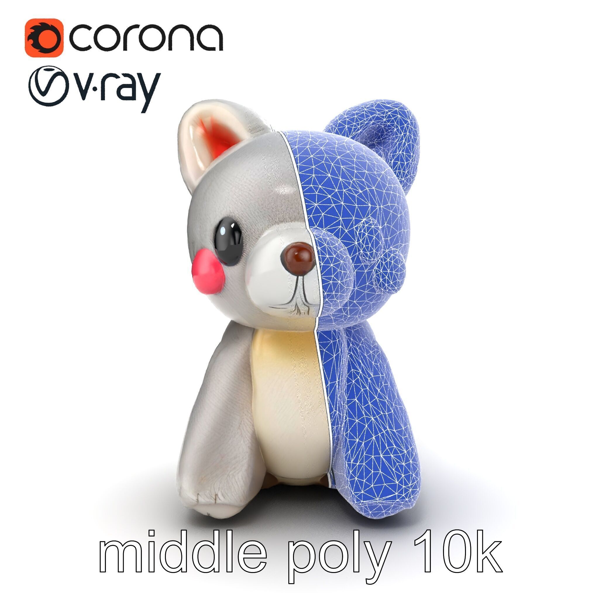 Charming Plush Toy Bunny Model Pack Low-poly 3D model_25