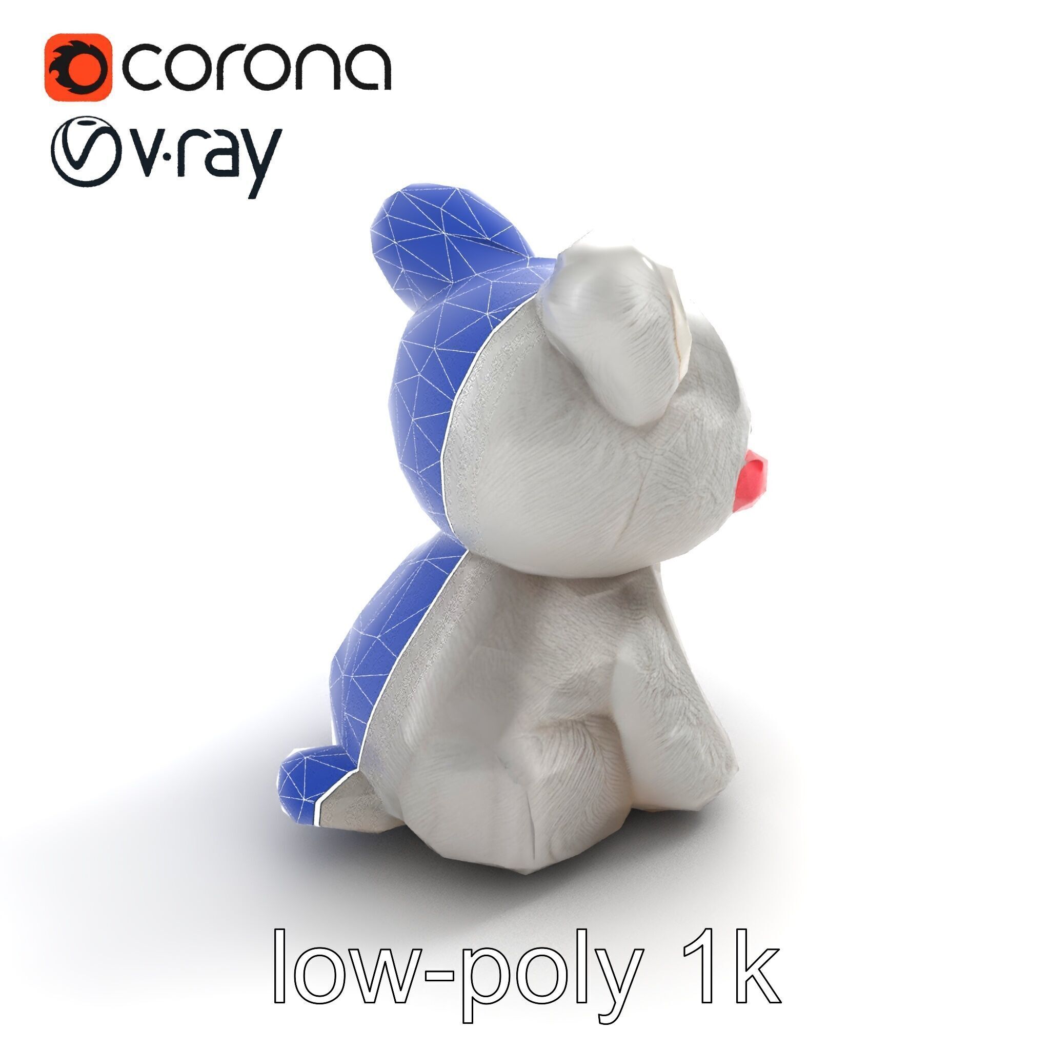 Charming Plush Toy Bunny Model Pack Low-poly 3D model_11