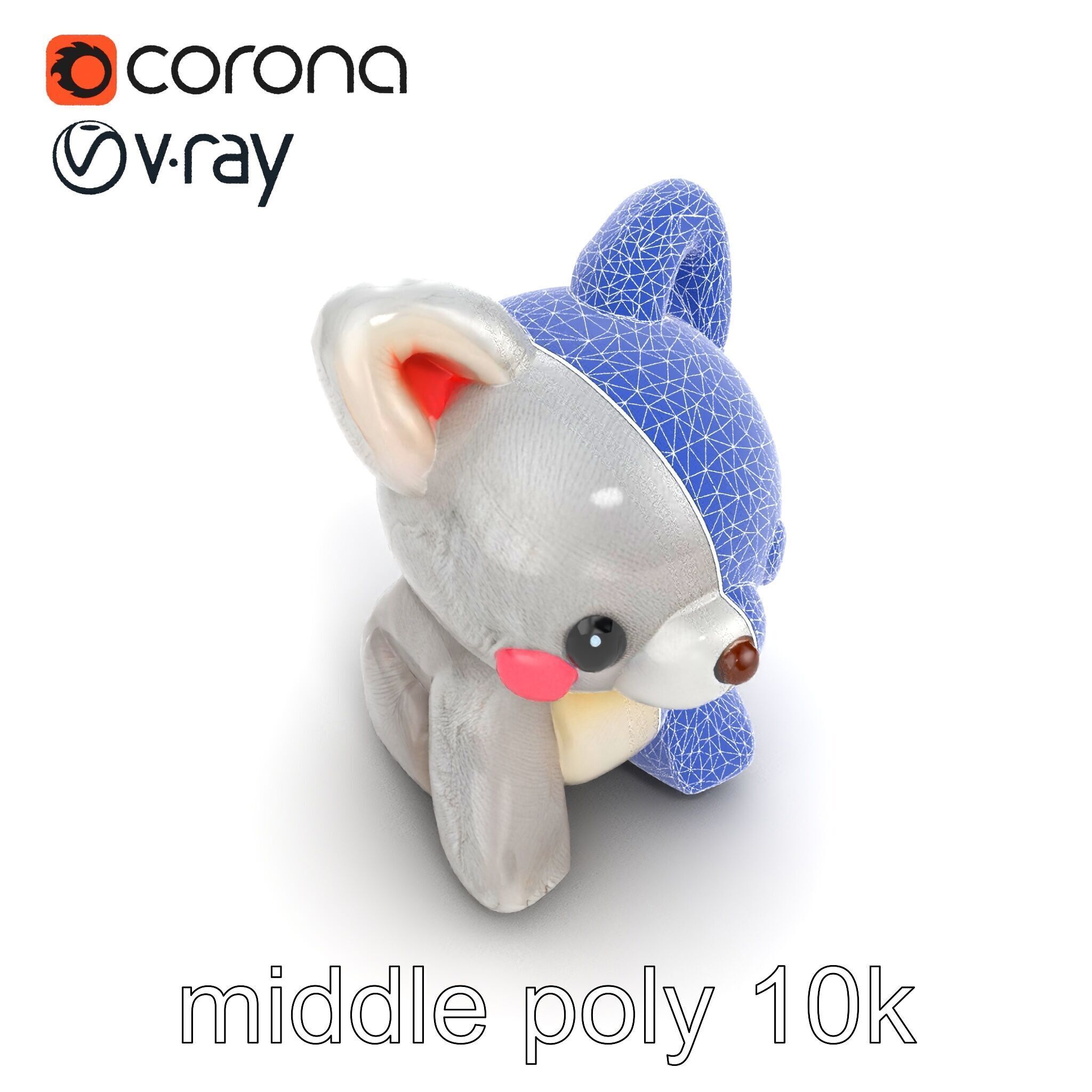 Charming Plush Toy Bunny Model Pack Low-poly 3D model_15