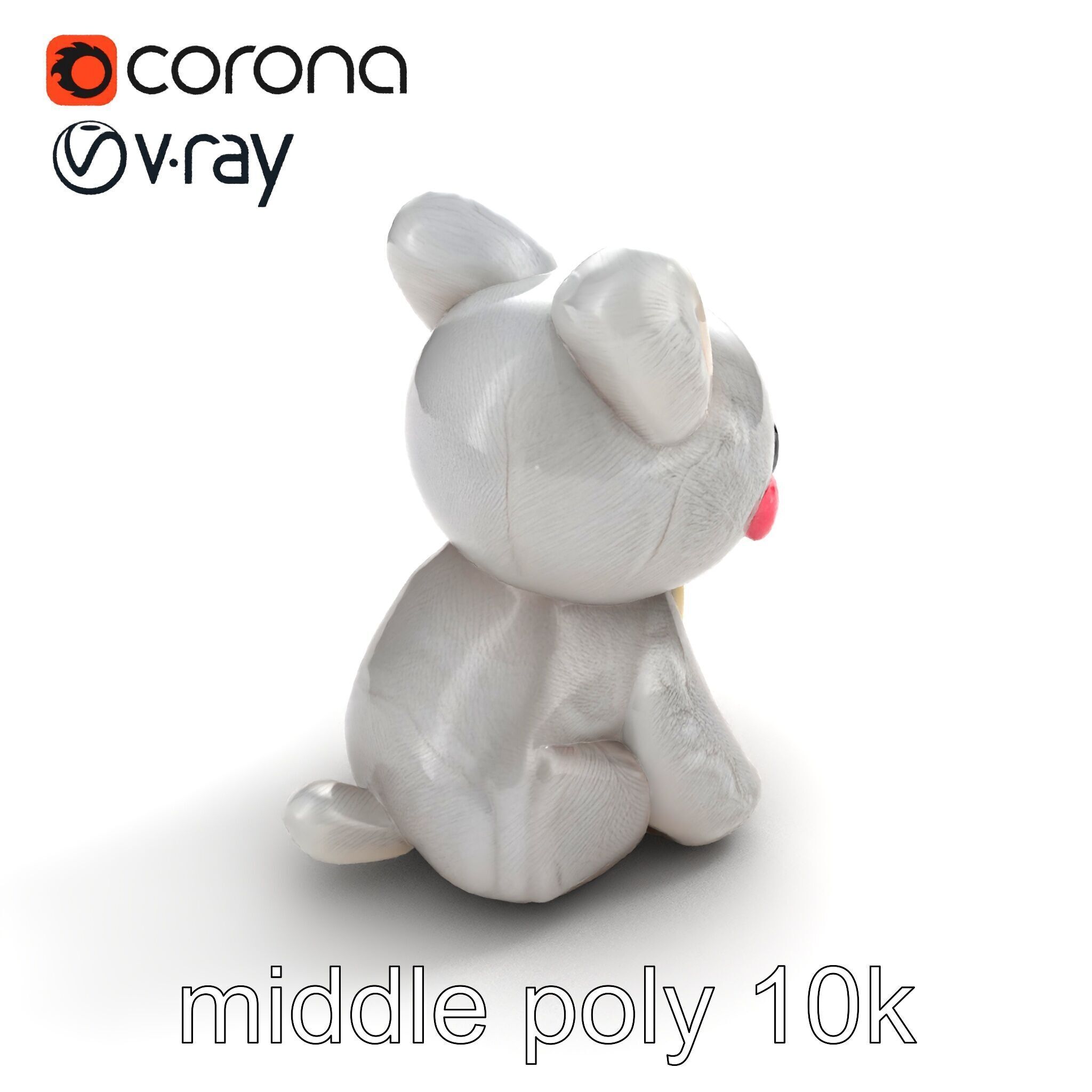 Charming Plush Toy Bunny Model Pack Low-poly 3D model_8