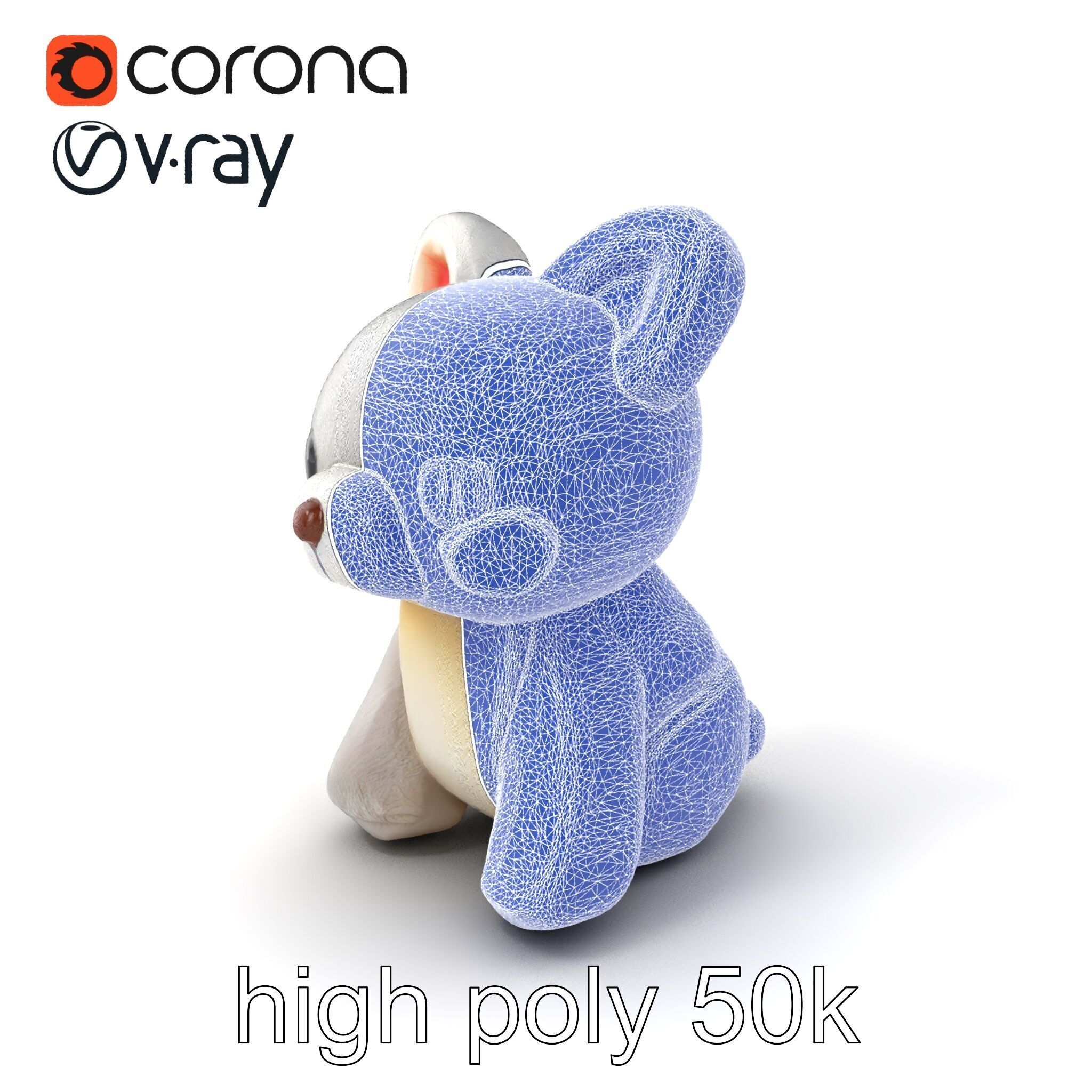 Charming Plush Toy Bunny Model Pack Low-poly 3D model_10