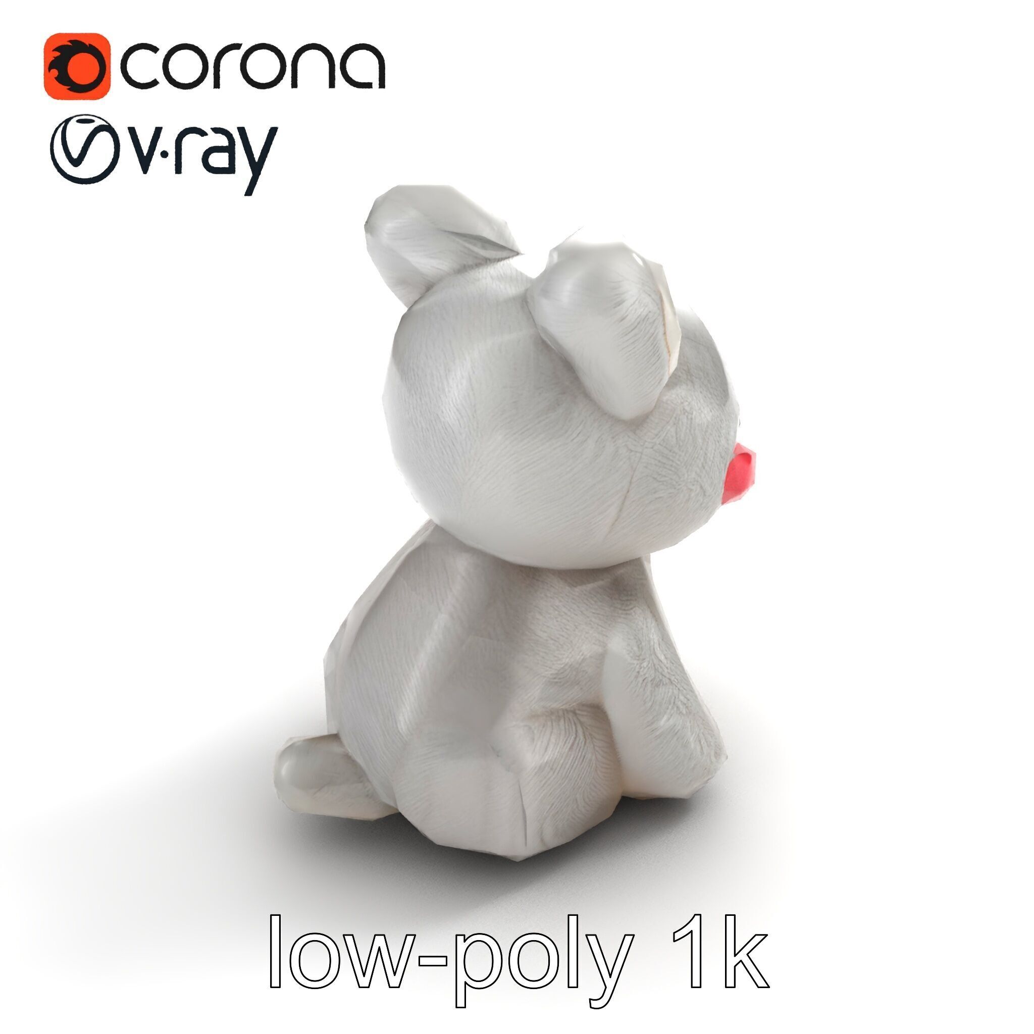 Charming Plush Toy Bunny Model Pack Low-poly 3D model_9