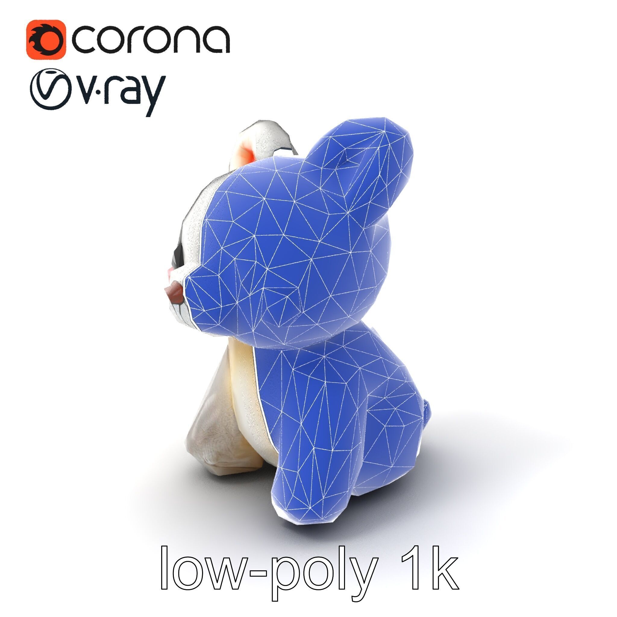 Charming Plush Toy Bunny Model Pack Low-poly 3D model_7