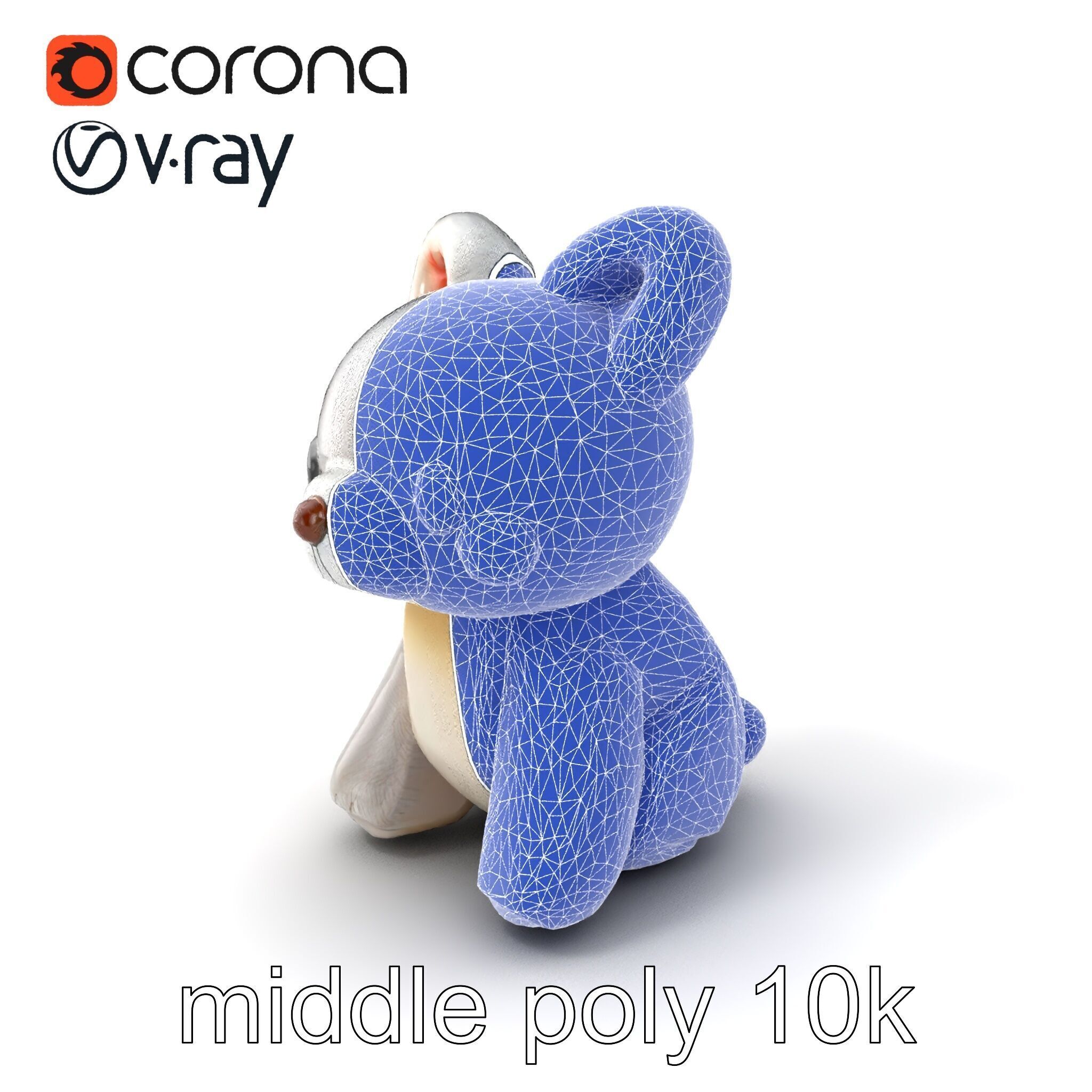 Charming Plush Toy Bunny Model Pack Low-poly 3D model_6