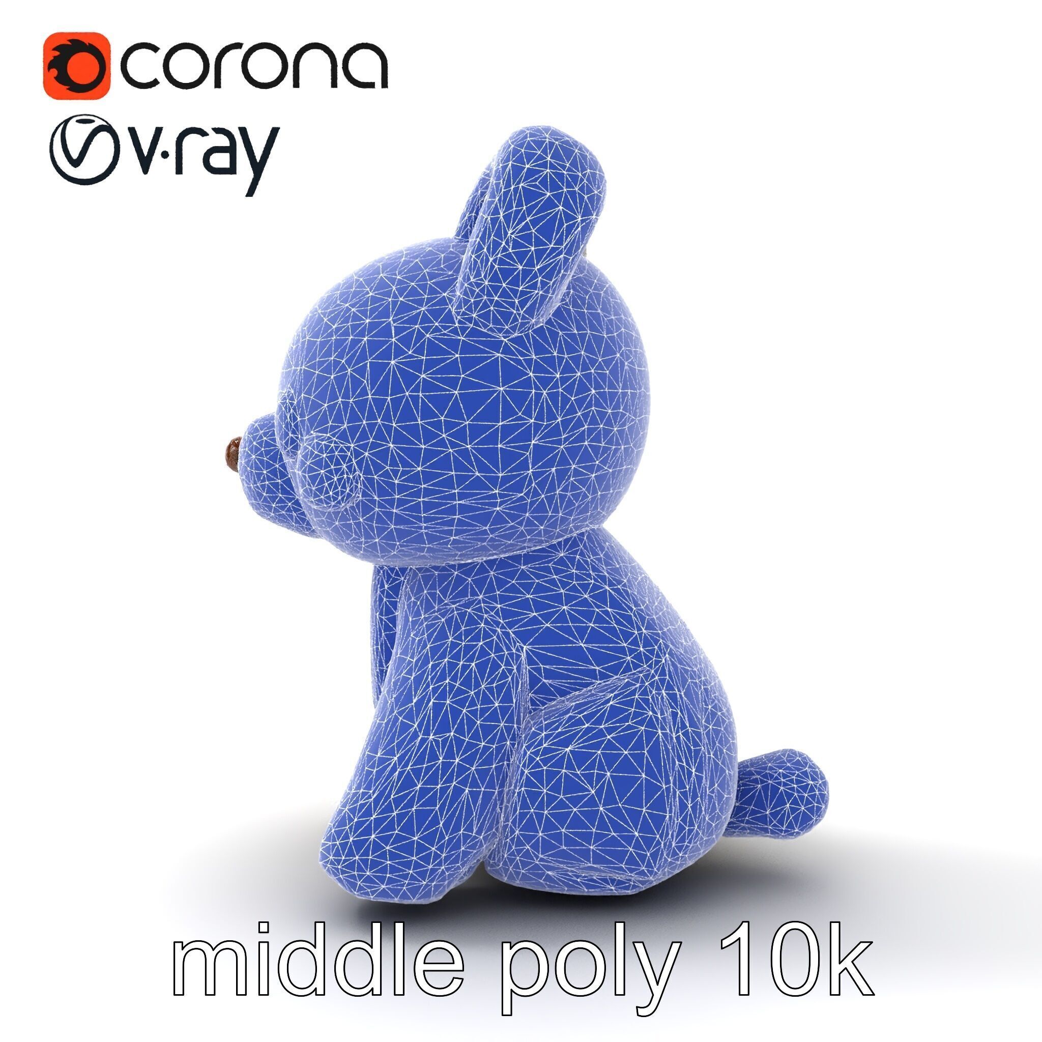 Charming Plush Toy Bunny Model Pack Low-poly 3D model_32